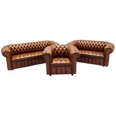 Chesterfield Sofa Set Armchair Leather