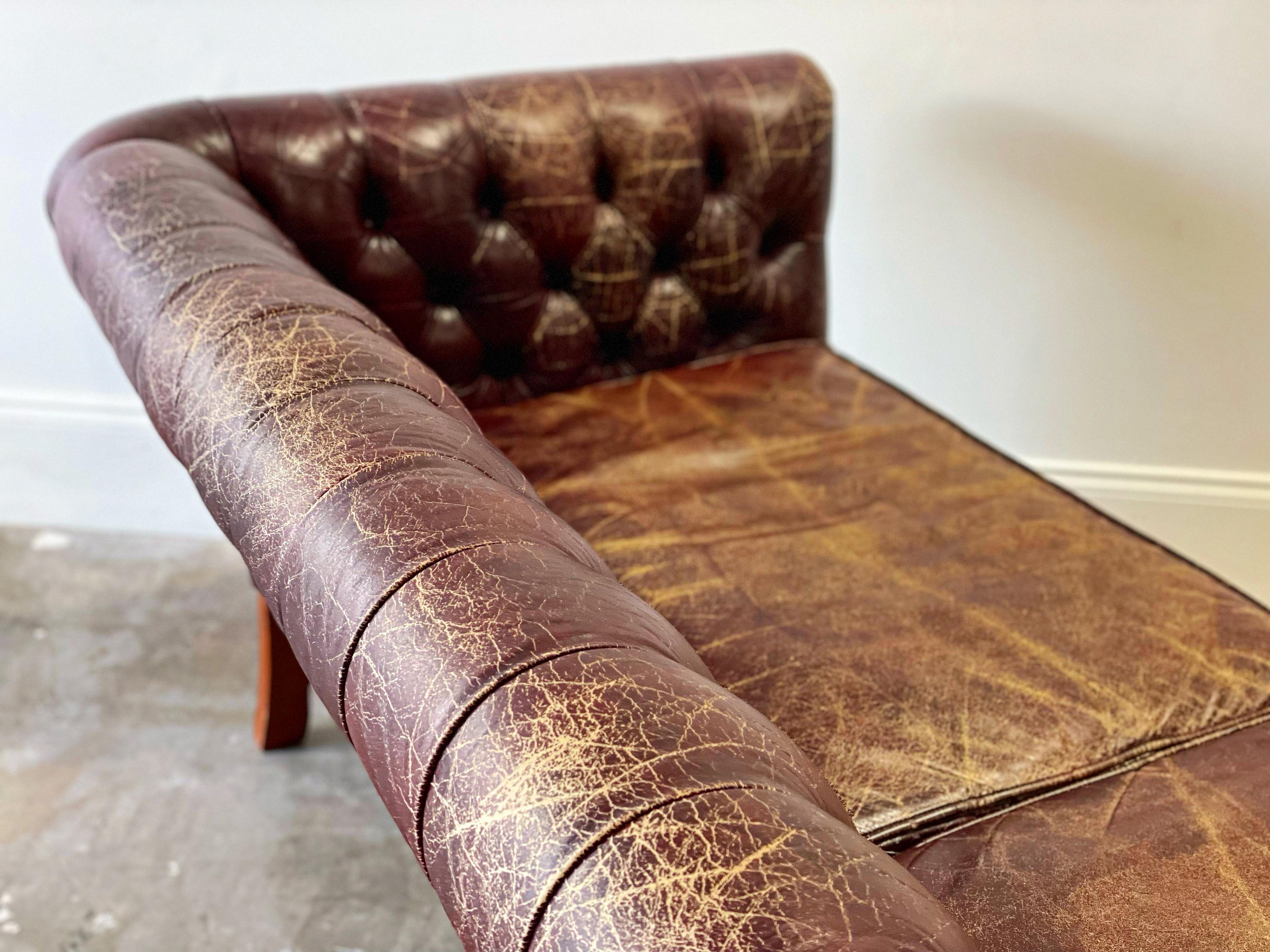 Chesterfield Sofa, Vintage Georgian Style in Ox Blood Leather and Mahogany 3