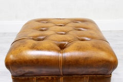 Chesterfield Stool Antique Chair Club Leather Couch Vintage
