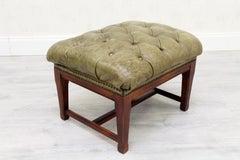 Chesterfield Stool Antique Chair Club Leather Couch Vintage
