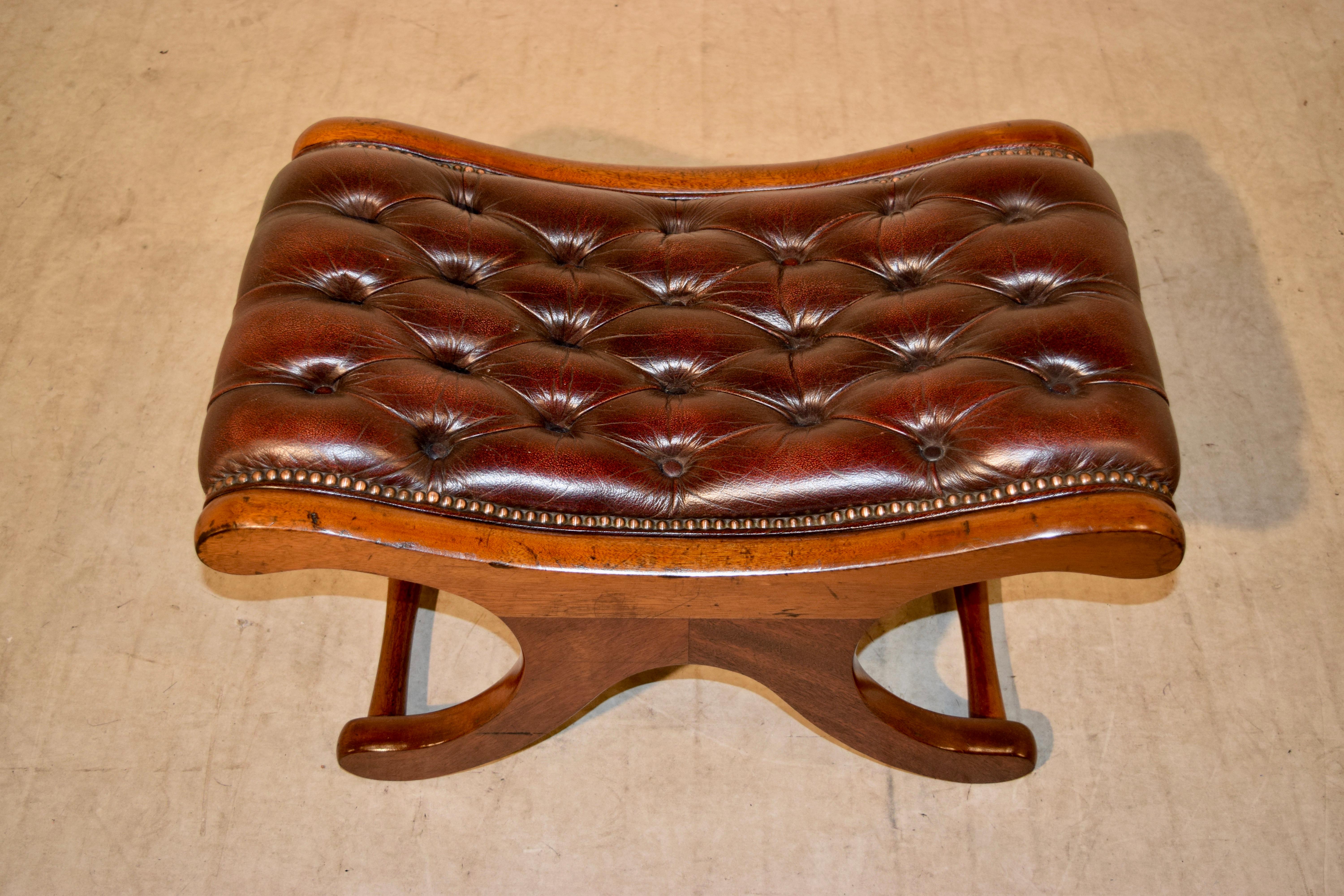 English Chesterfield Stool, circa 1920