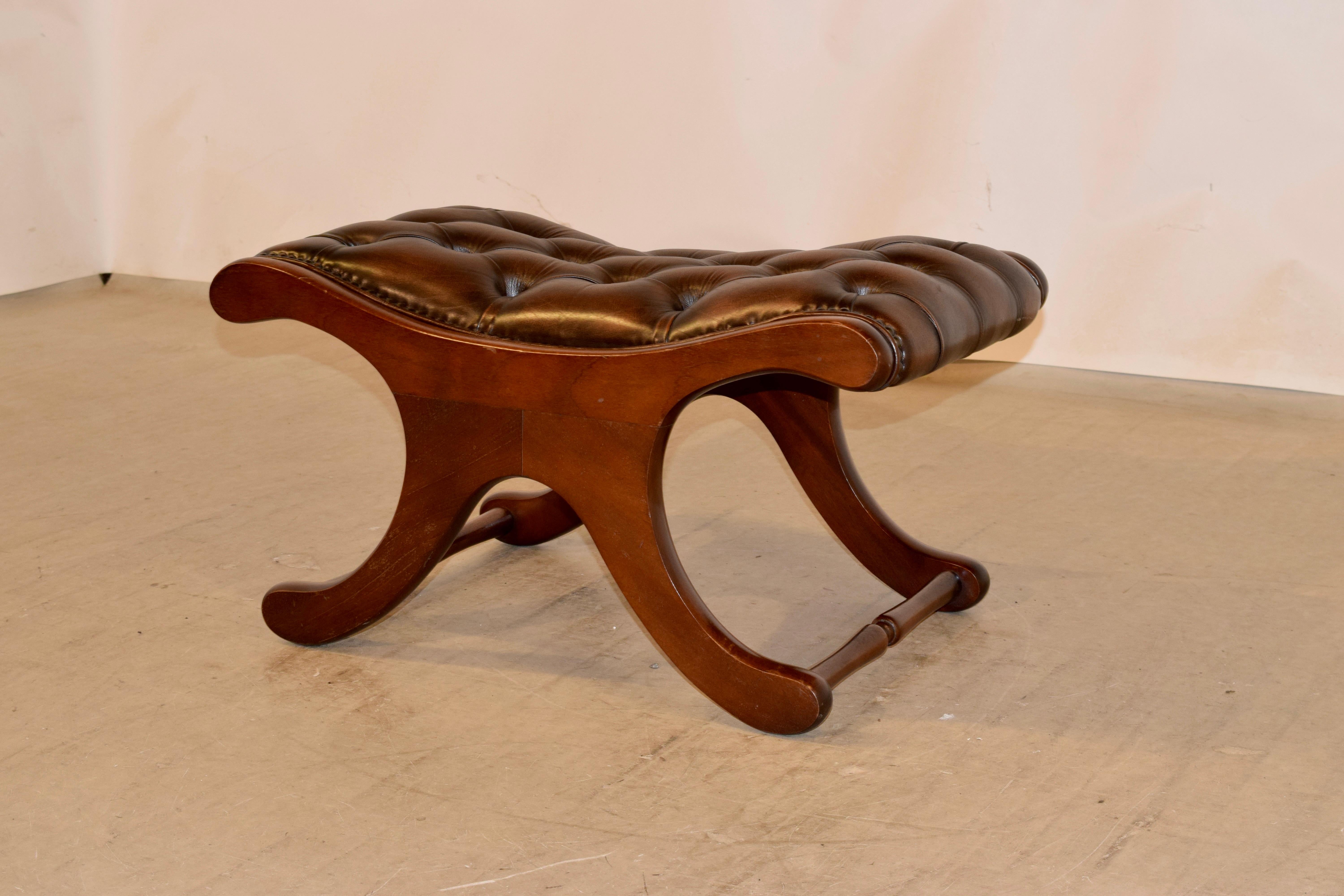 English Chesterfield Stool, circa 1920 For Sale