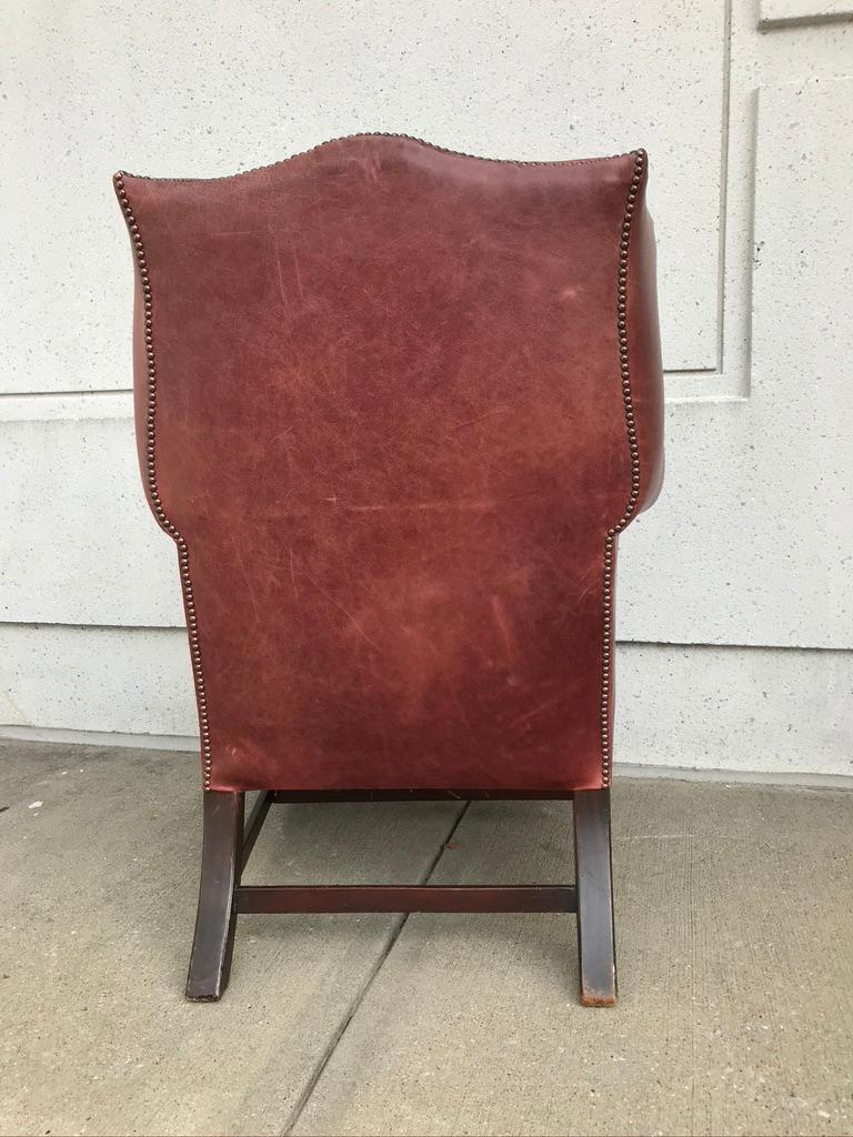 Chesterfield Studded and Buttoned Burgundy Leather Armchair 4