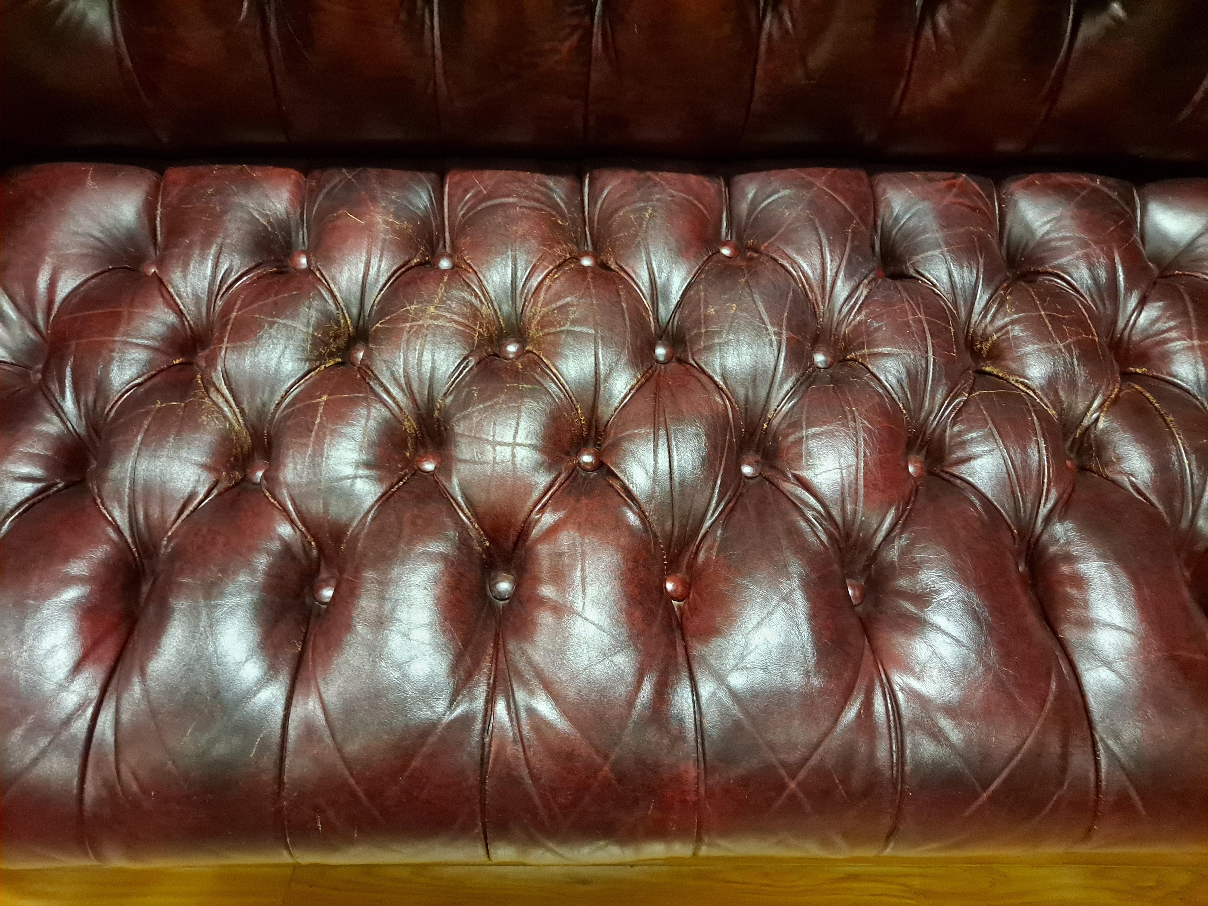 Chesterfield Style Burgundy Button Tufted Sofa by Classic Leather, INC 7