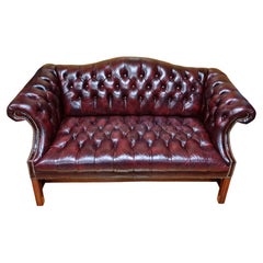 Chesterfield Style Burgundy Button Tufted Sofa by Classic Leather, INC  