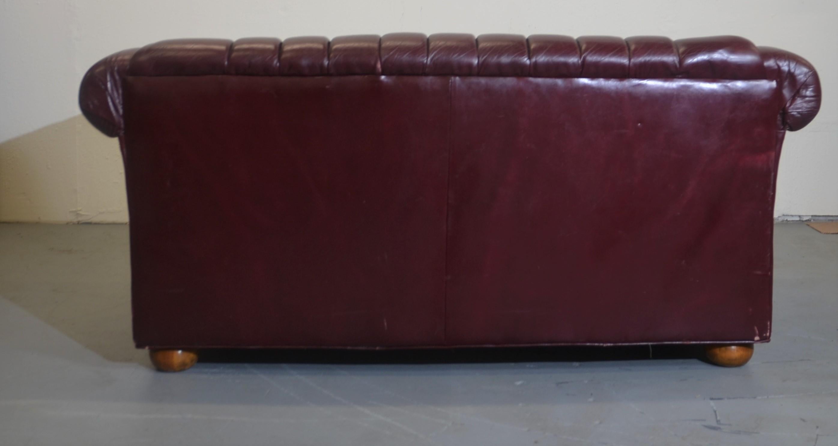 Chesterfield Style Leather Loveseat For Sale at 1stDibs