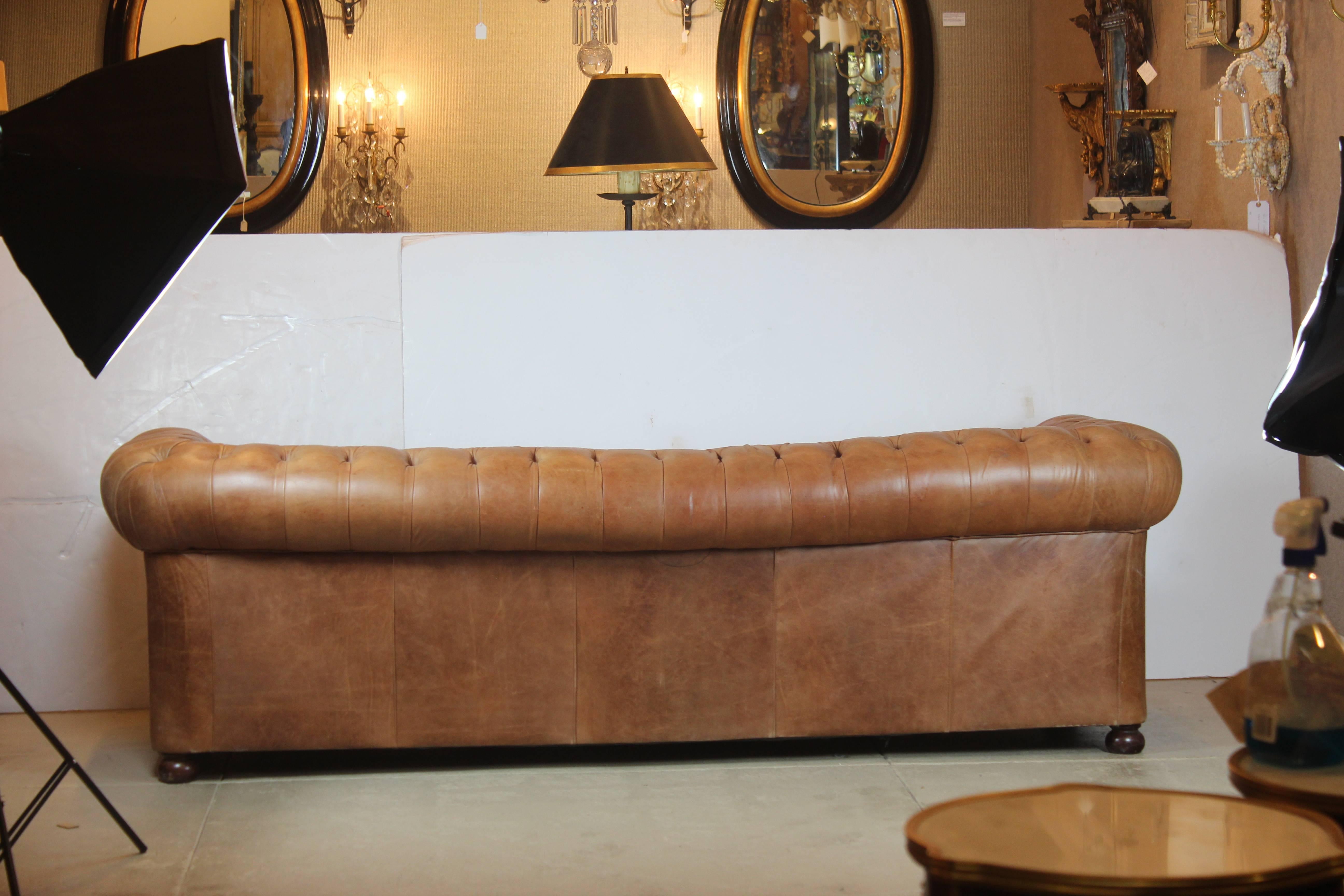 20th Century Chesterfield Style Leather Sofa