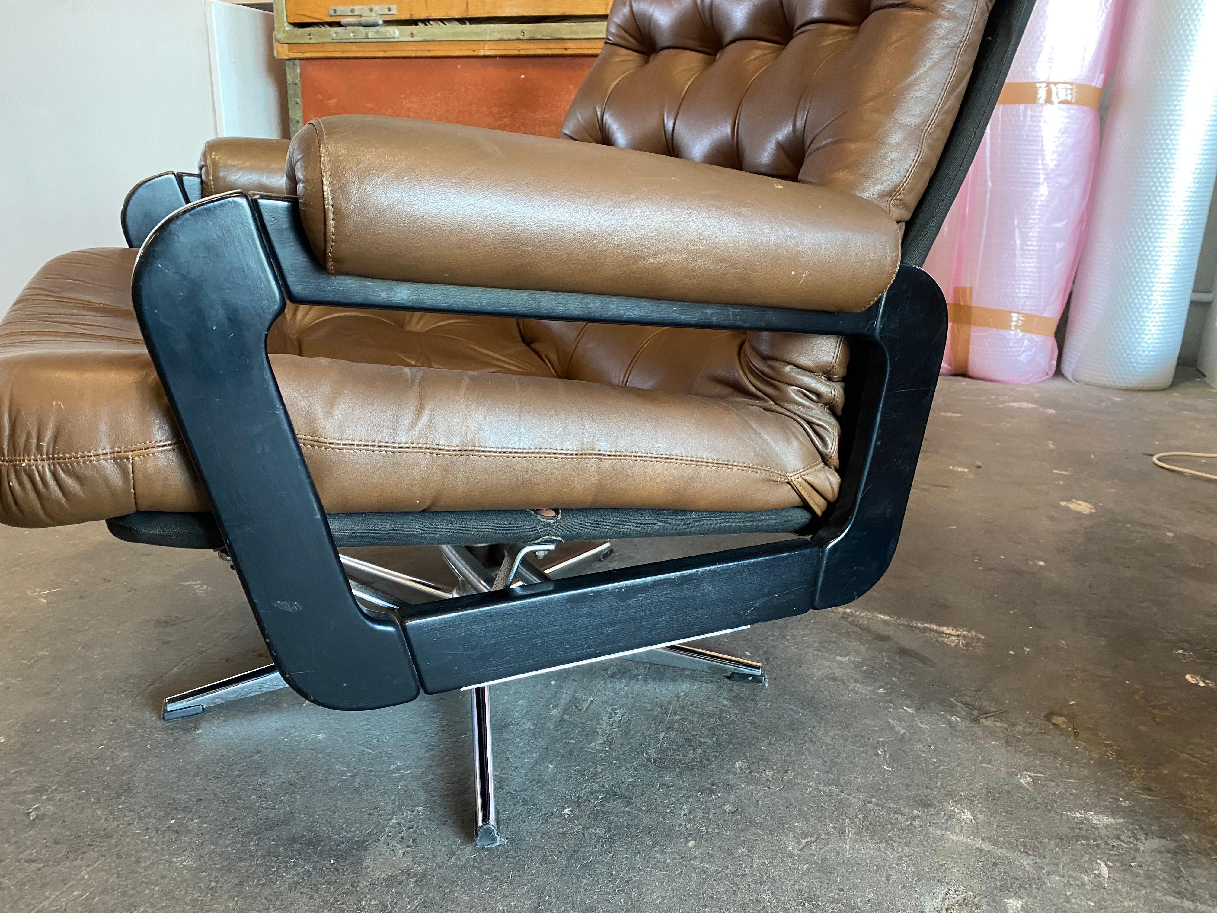 Faux Leather Chesterfield Style Lounge Chair, 1970s