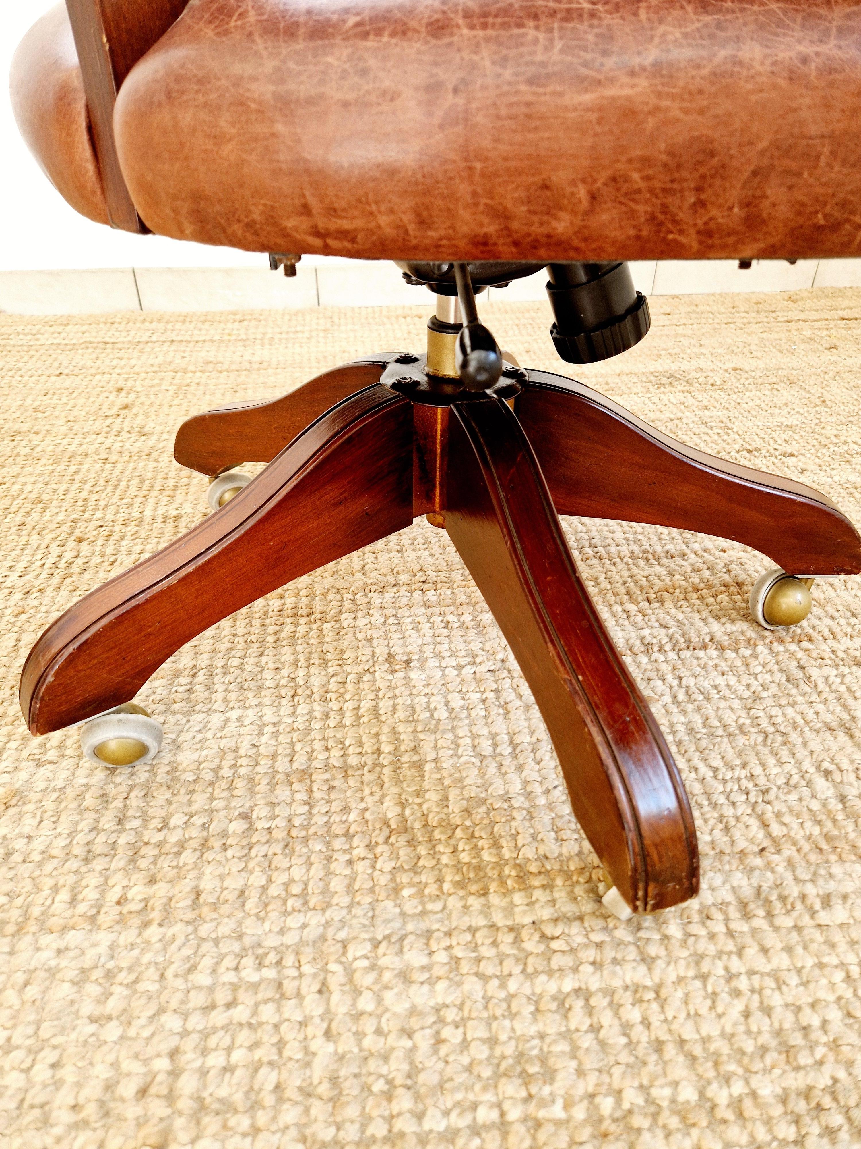 Chesterfield Style Wade Leather Office Chair For Sale 7