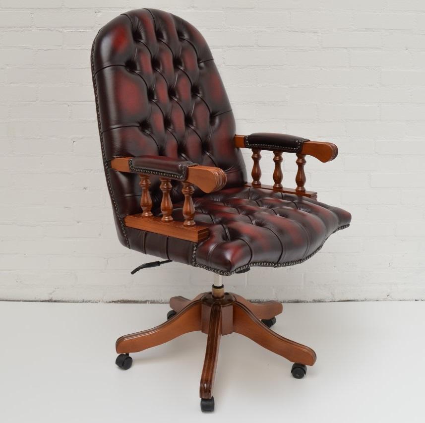 Chesterfield Swivel Desk Chair For Sale 3