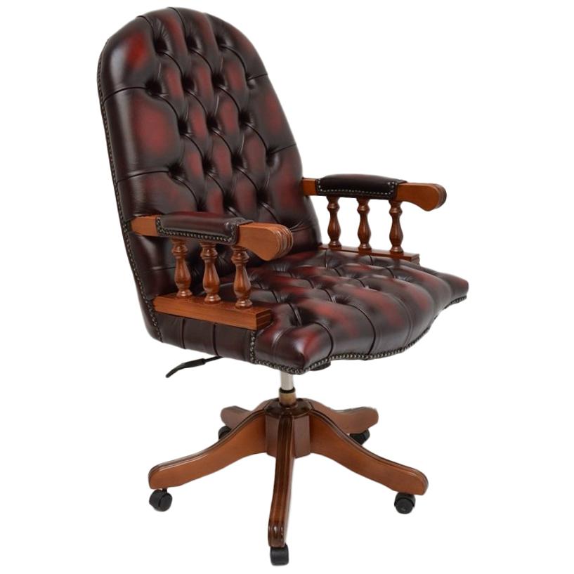 Chesterfield Swivel Desk Chair For Sale
