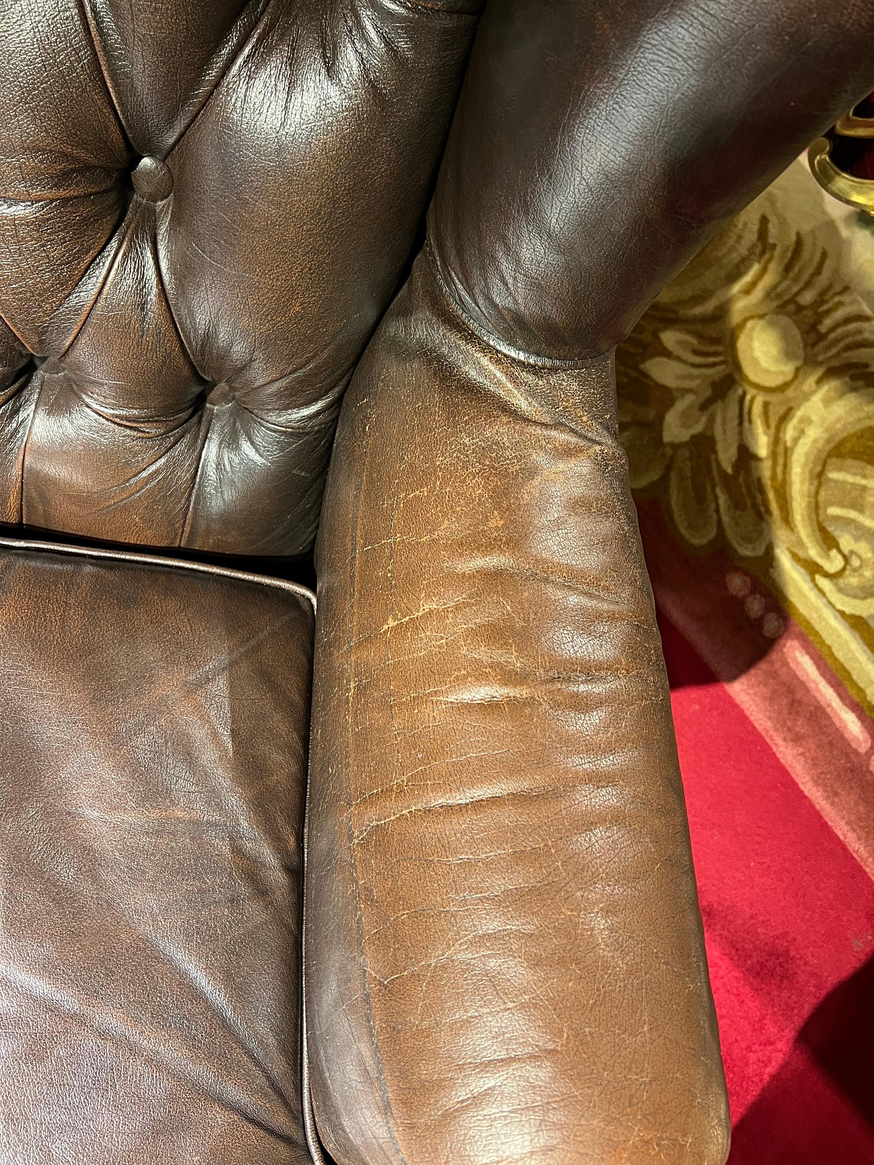 leather library chair and ottoman