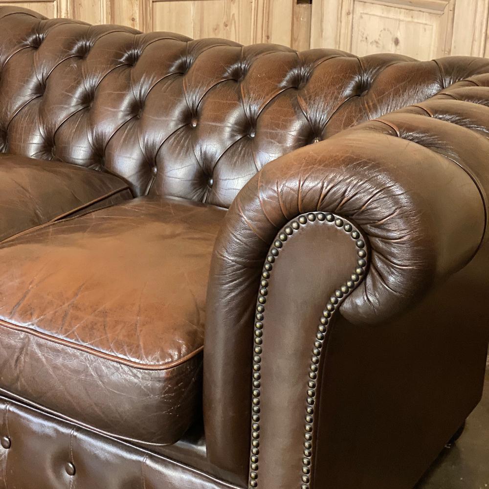 20th Century Chesterfield Tufted Leather Love Seat