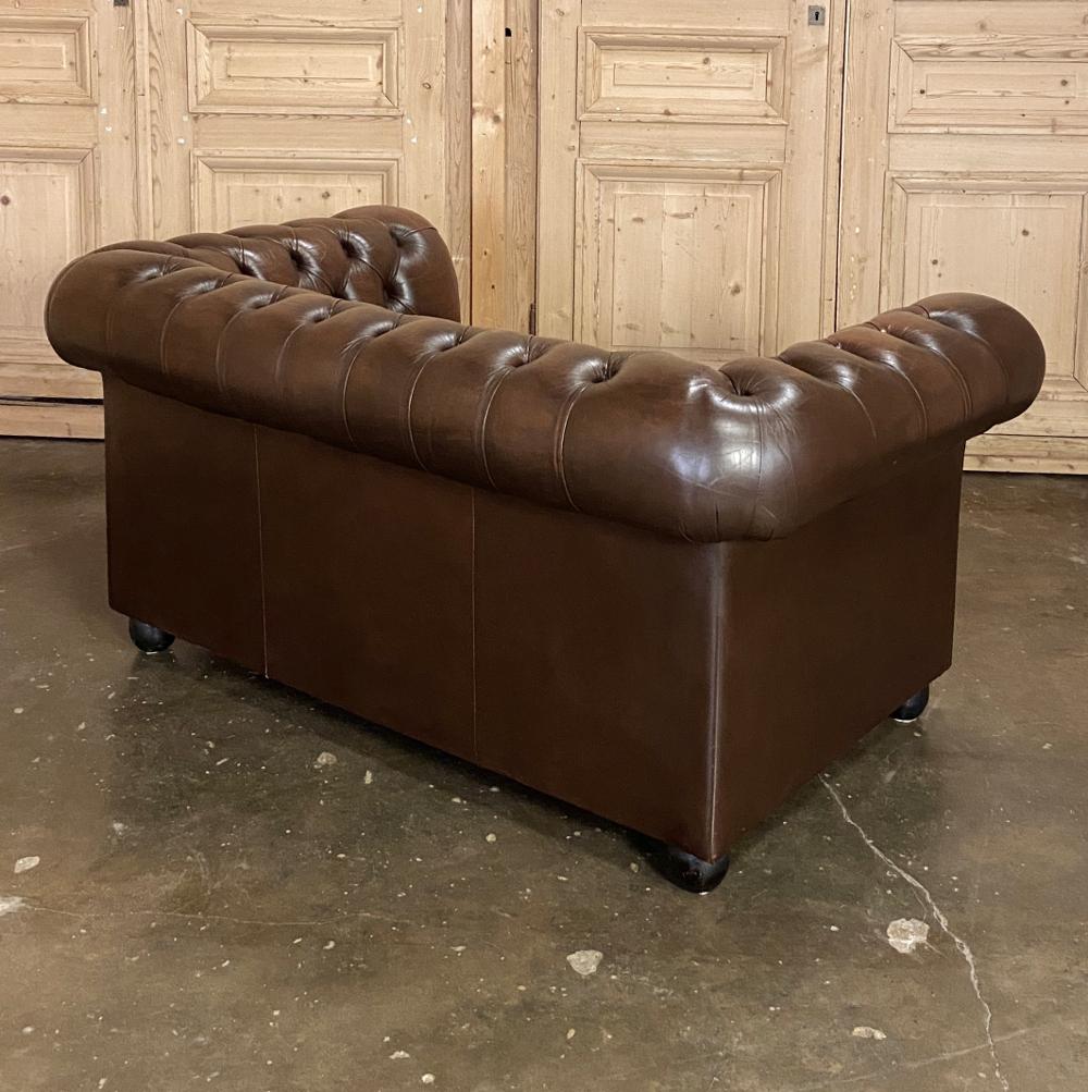 Chesterfield Tufted Leather Love Seat 1