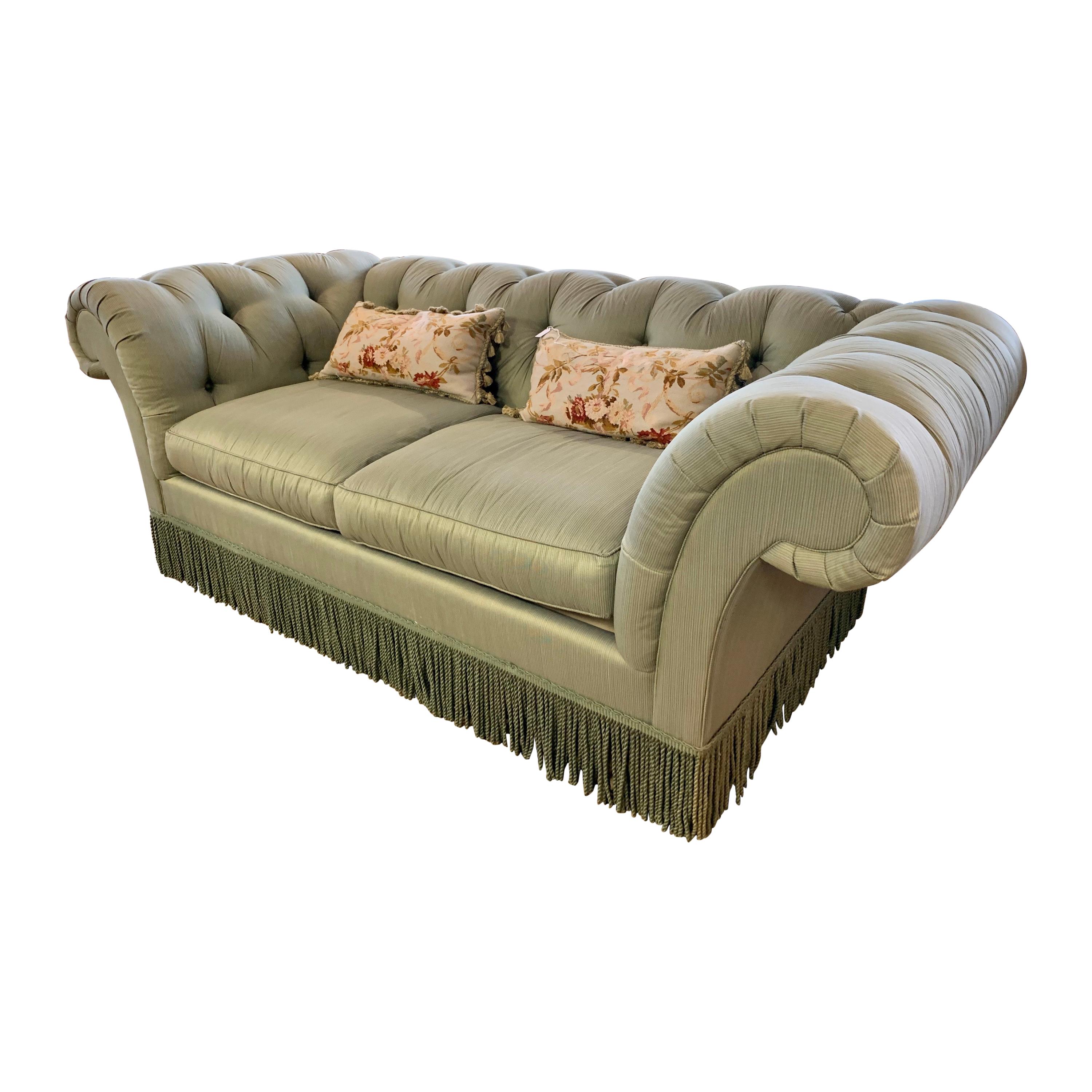 Chesterfield Tufted Sofa Olive Green