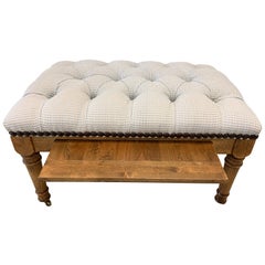Chesterfield Tufted Dual Ottoman Coffee Table Bench