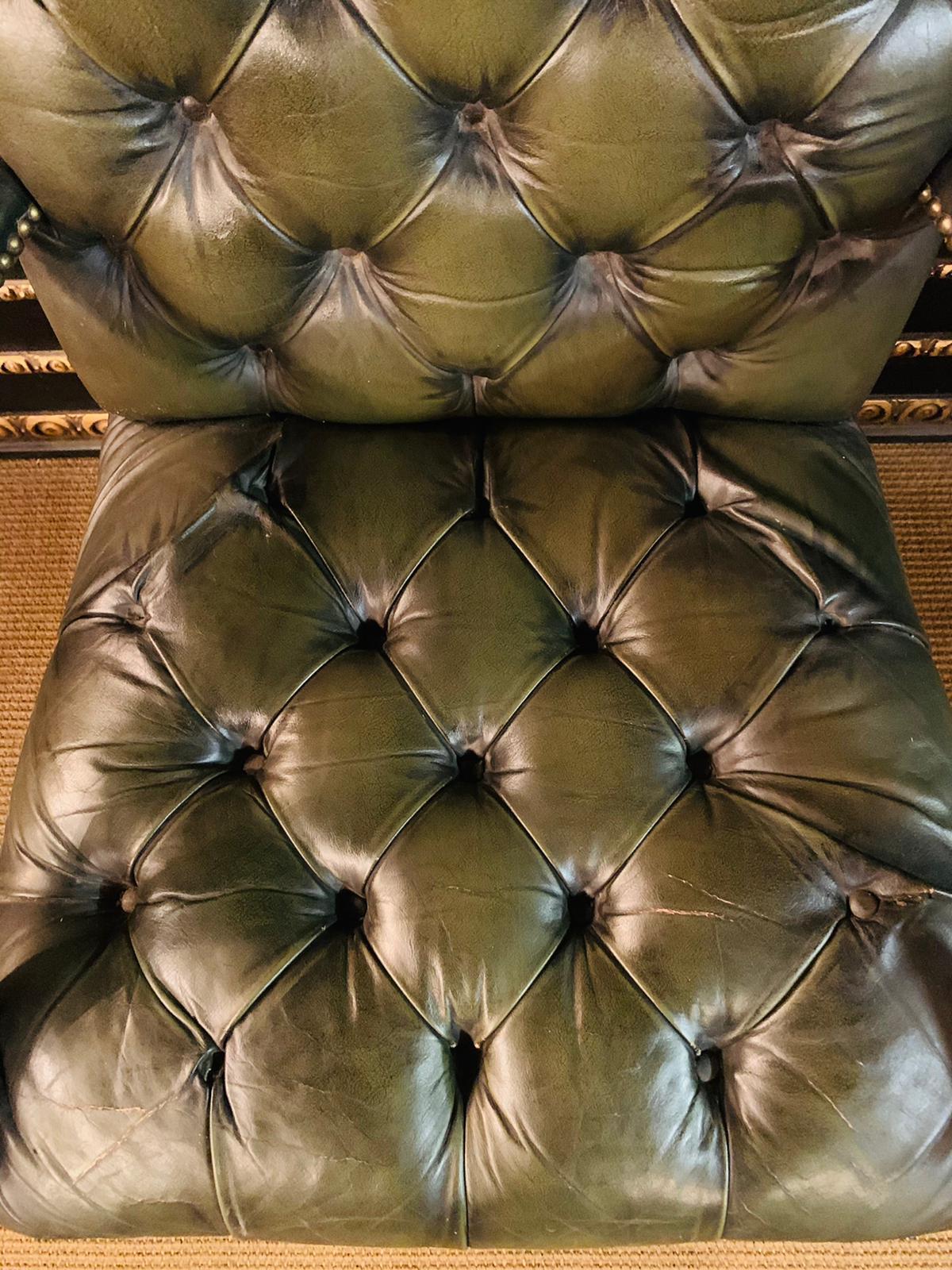 green chesterfield captains chair