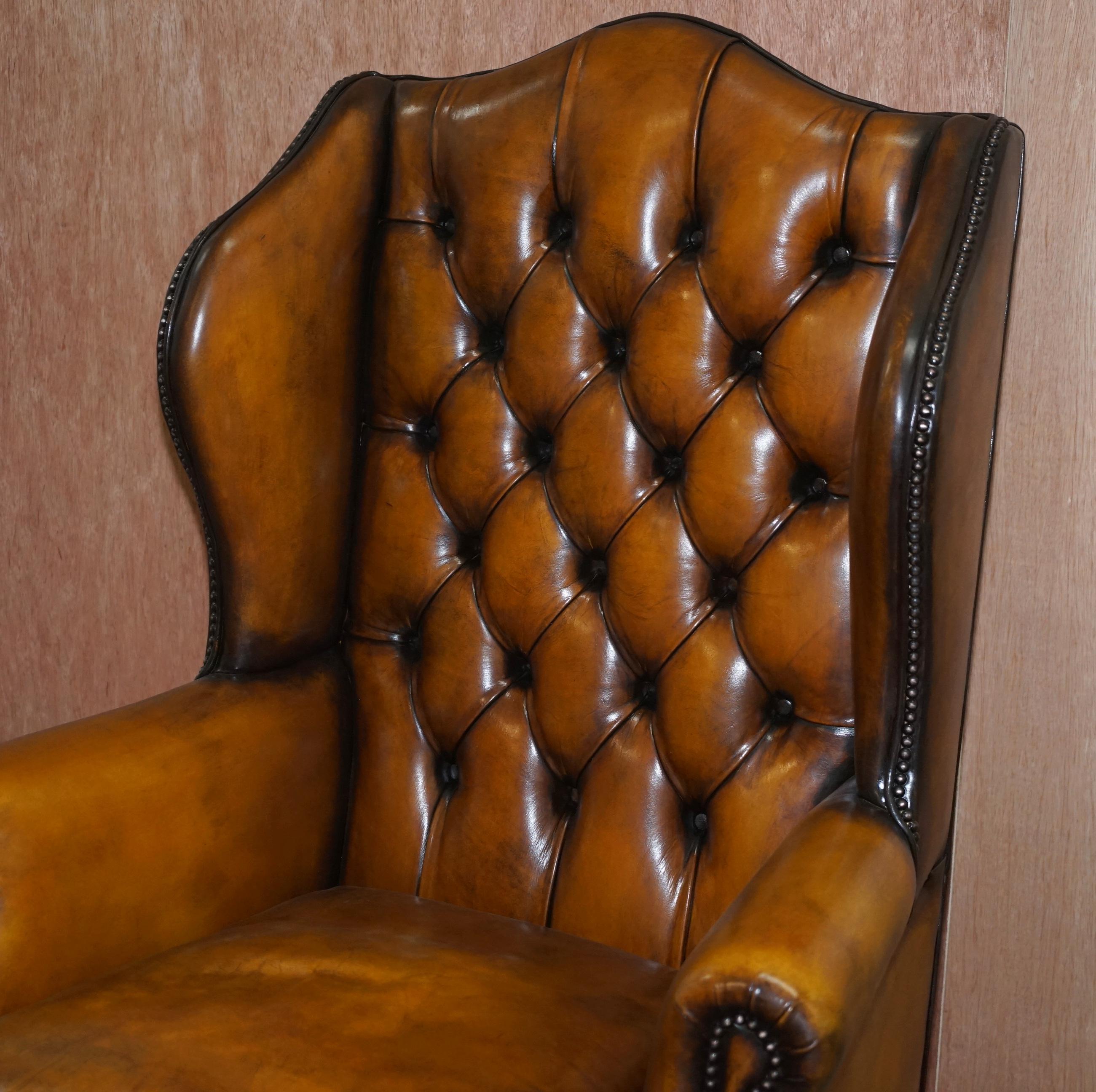 chesterfield chair and footstool