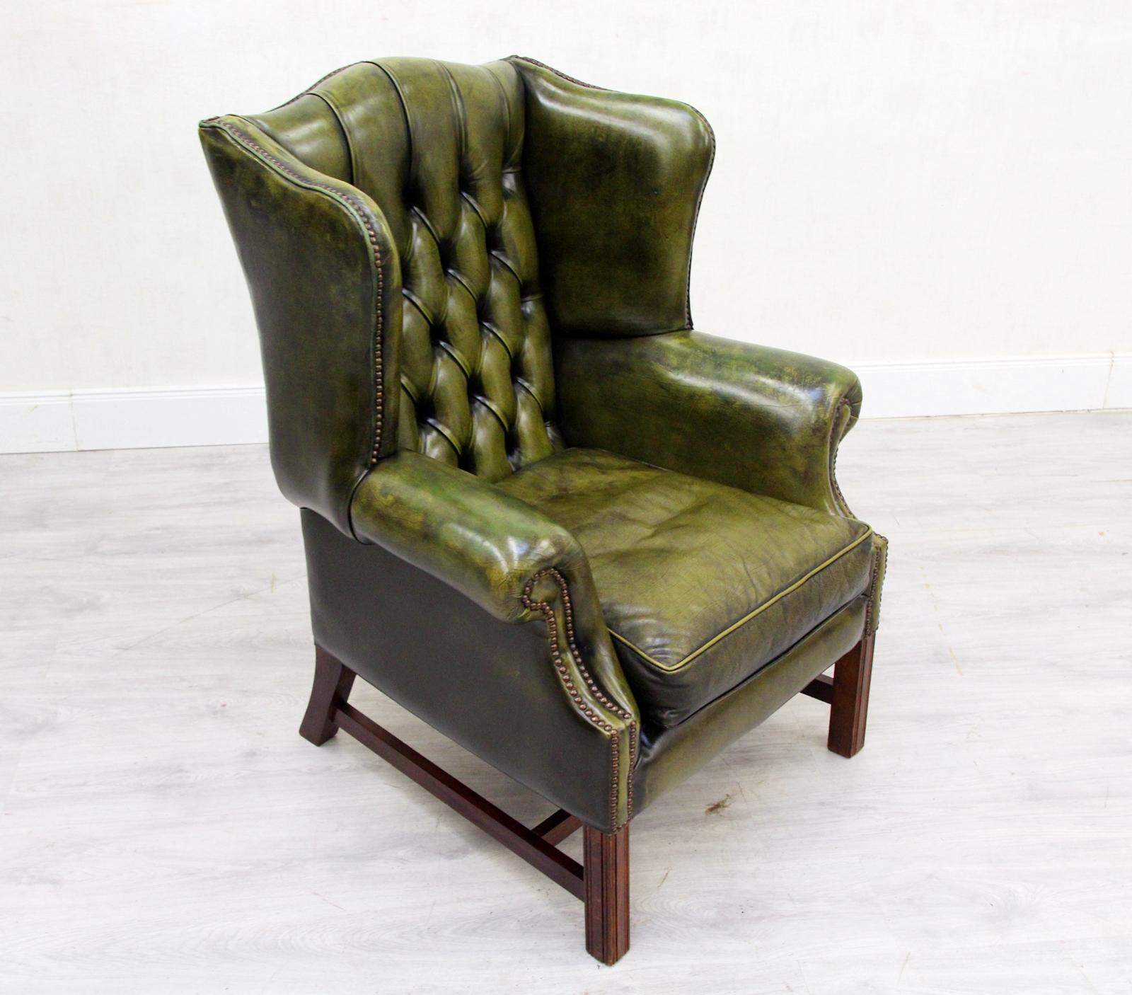 Chesterfield Wing Chair Armchair Club Chair Baroque Antique For Sale 1