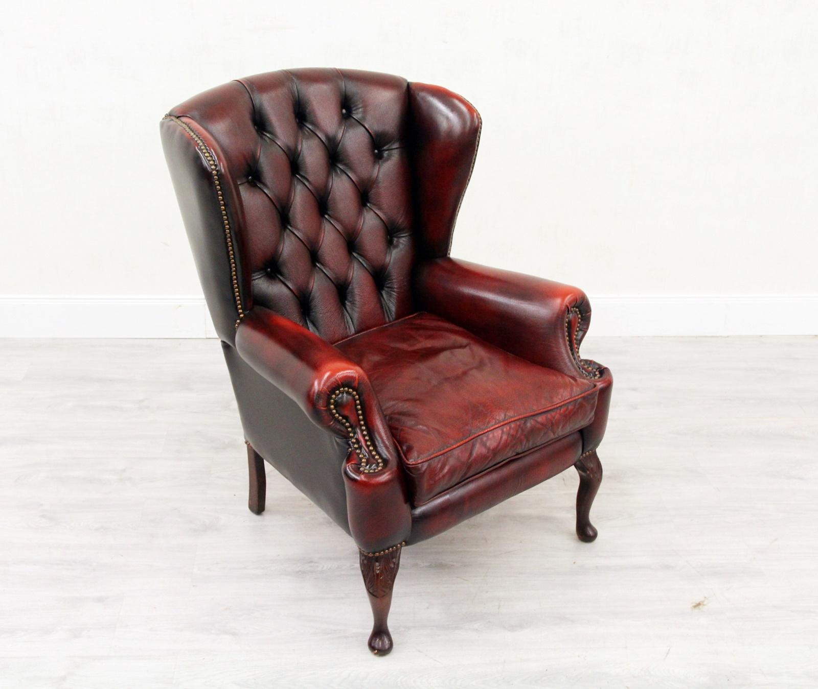 Chesterfield Wing Chair Armchair Club Chair Baroque Antique For Sale 2