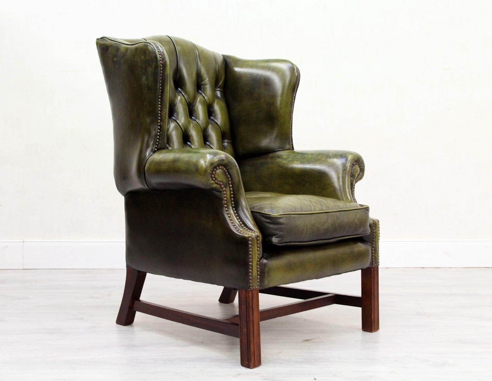 Chesterfield Wing Chair Armchair Club Chair Baroque Antique For Sale 2