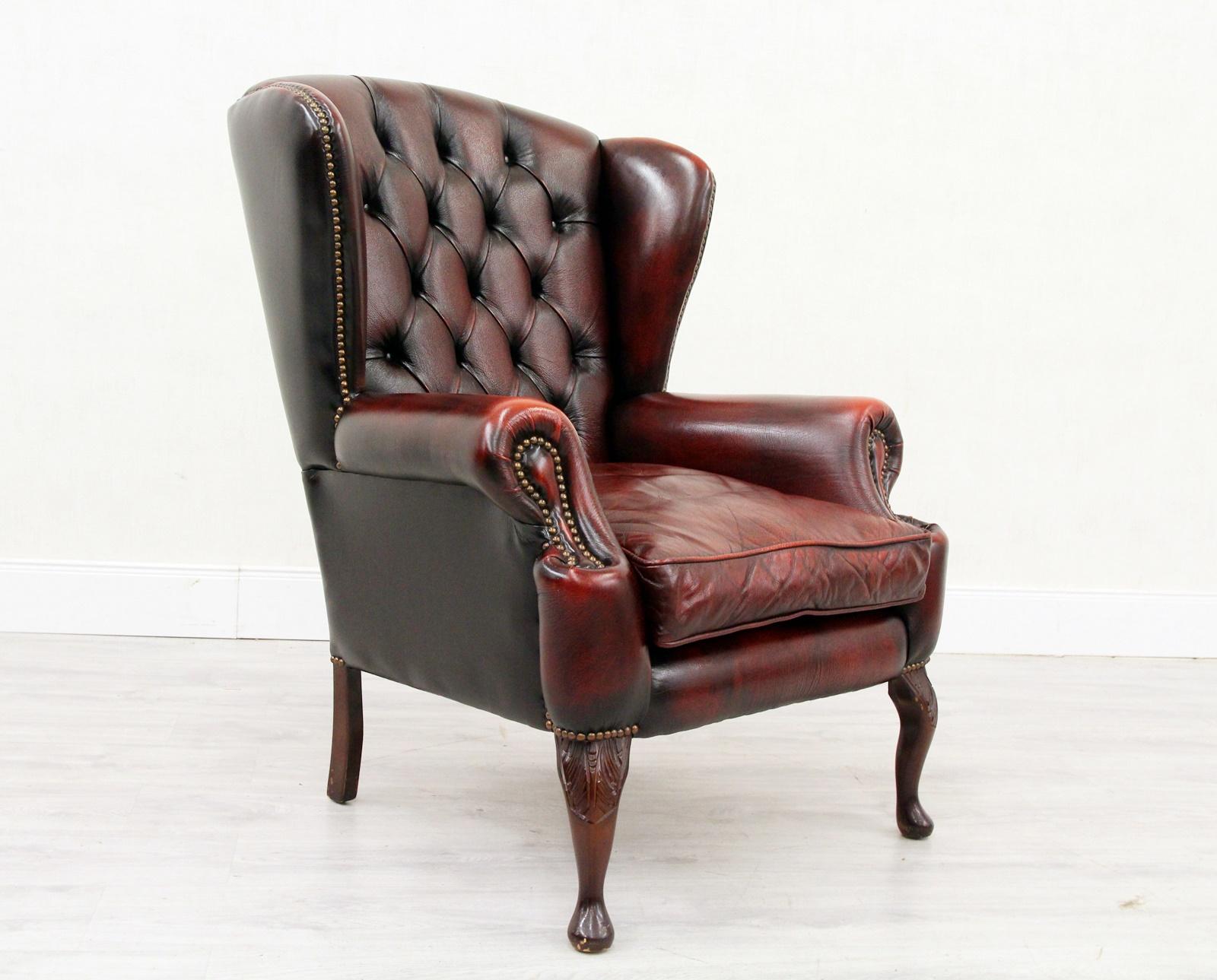 Chesterfield Wing Chair Armchair Club Chair Baroque Antique For Sale 3