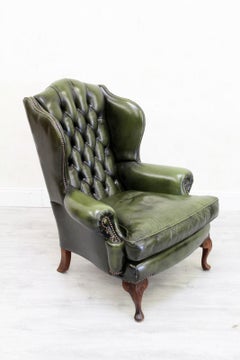 Chesterfield Wing Chair Armchair Recliner Antique