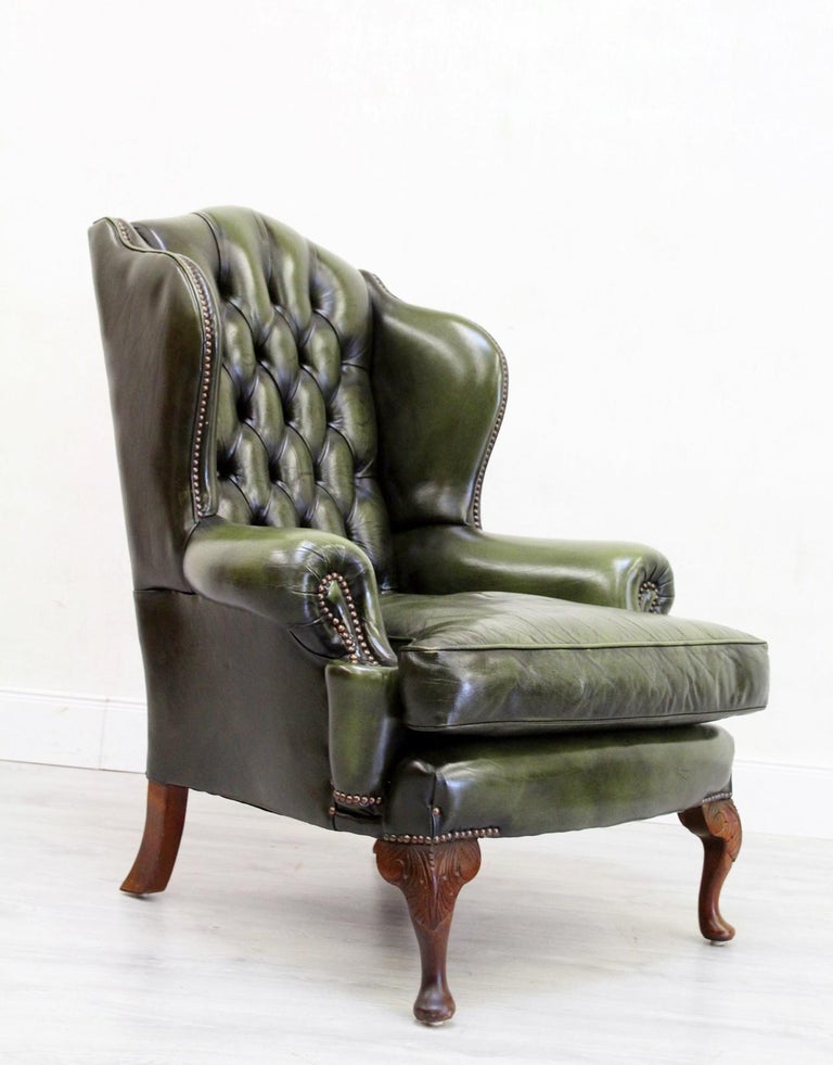 Chesterfield Wing Chair Armchair Recliner Antique For Sale at 1stDibs