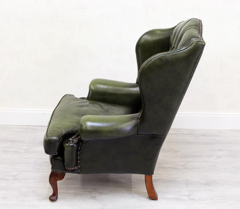 Chesterfield Wing Chair Armchair Recliner Antique For Sale at 1stDibs