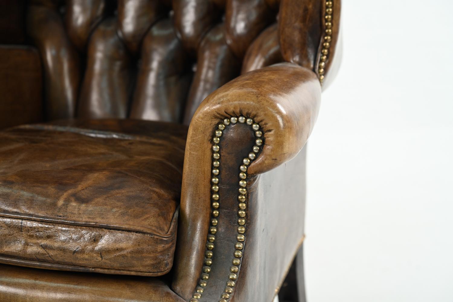 Leather Chesterfield Wingback Chair