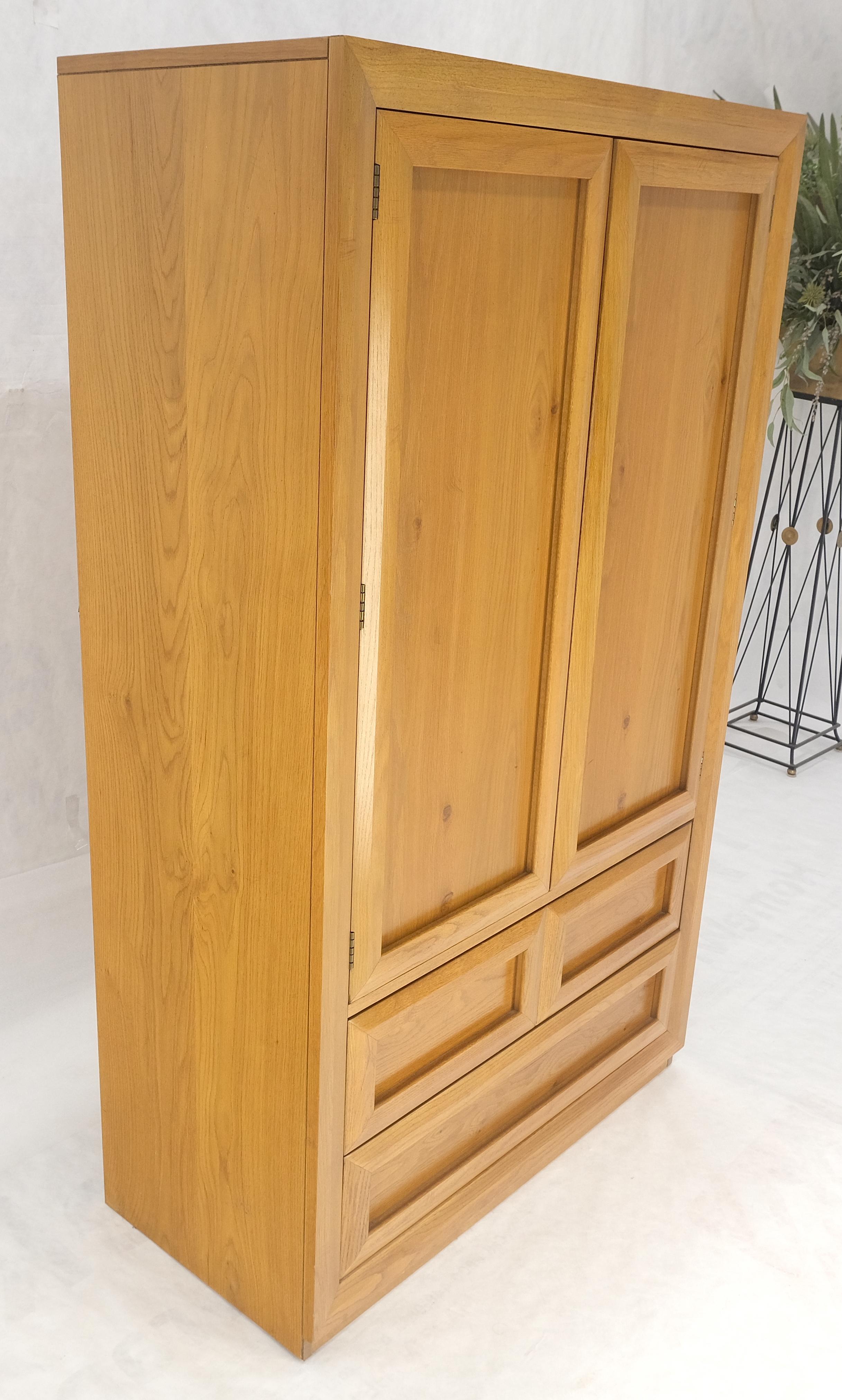 20th Century Chestnut 2 Beveled Doors Compartment Gentlemen's Chest Dresser Cabinet MINT! For Sale