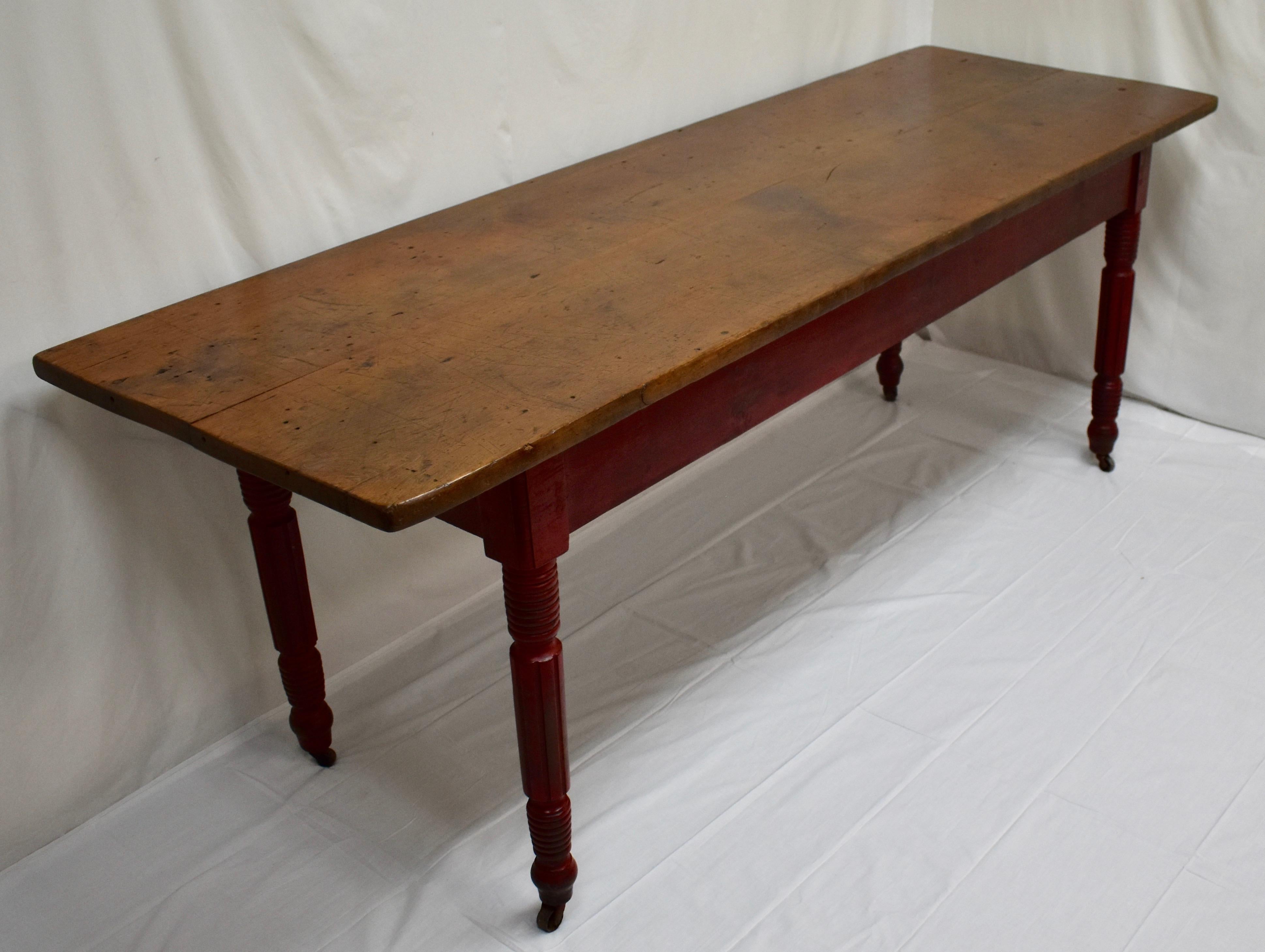 Country Chestnut and Oak Two Board Farmhouse Table