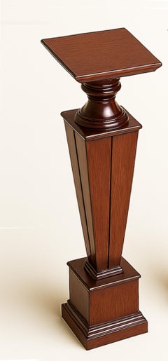 Kastanienholz Art Deco-Sockel Säule, 20. Jahrhundert