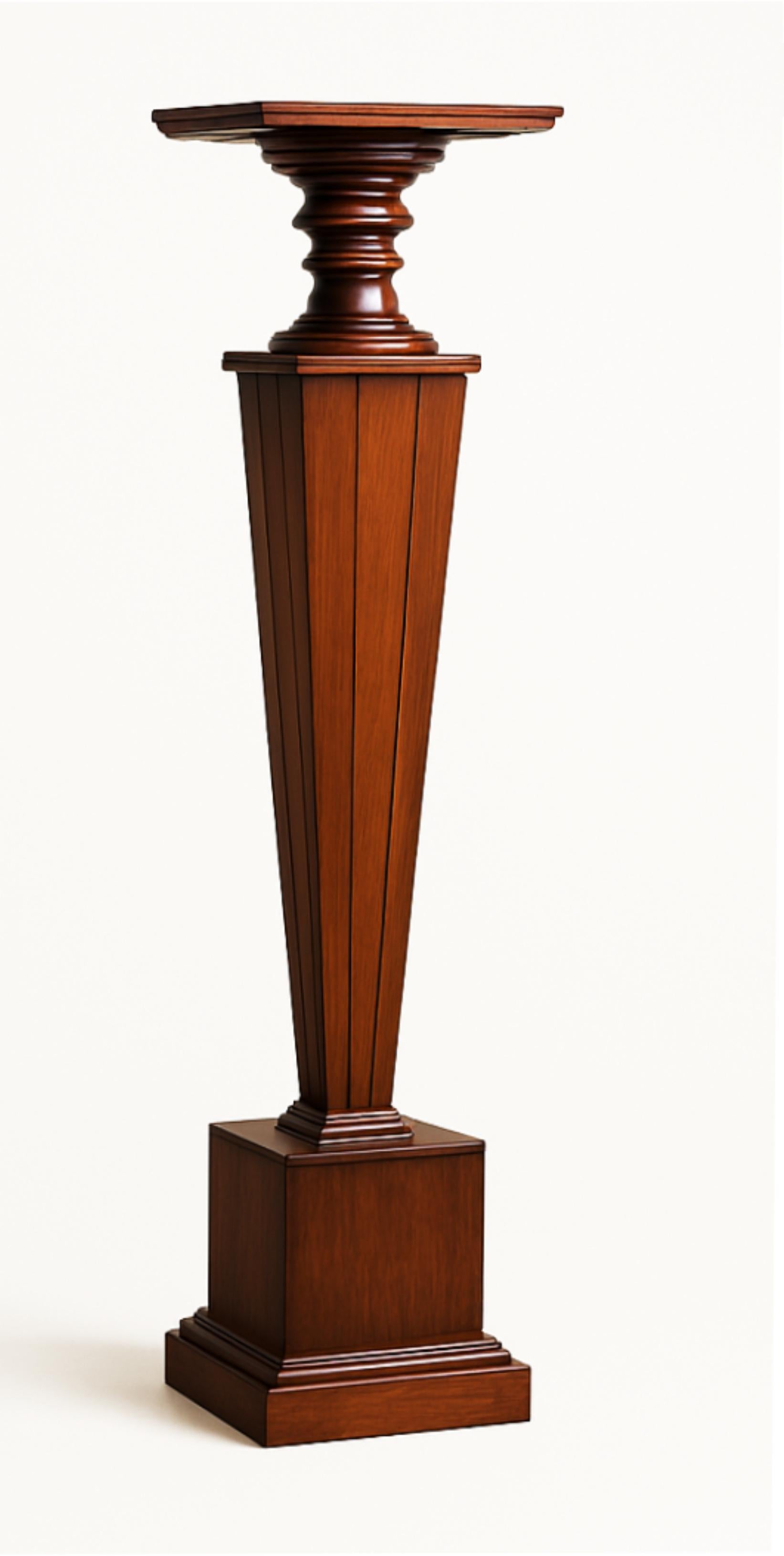 Colonne à piédestal Art Déco en châtaignier, 20e siècle Bon état - En vente à Lisbon, PT