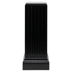 Chestnut Black Lacquer Column Pedestal, Neoclassical Style, 20th Century