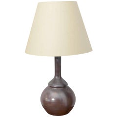 Chestnut Brown Glazed Ceramic Gourd Lamp