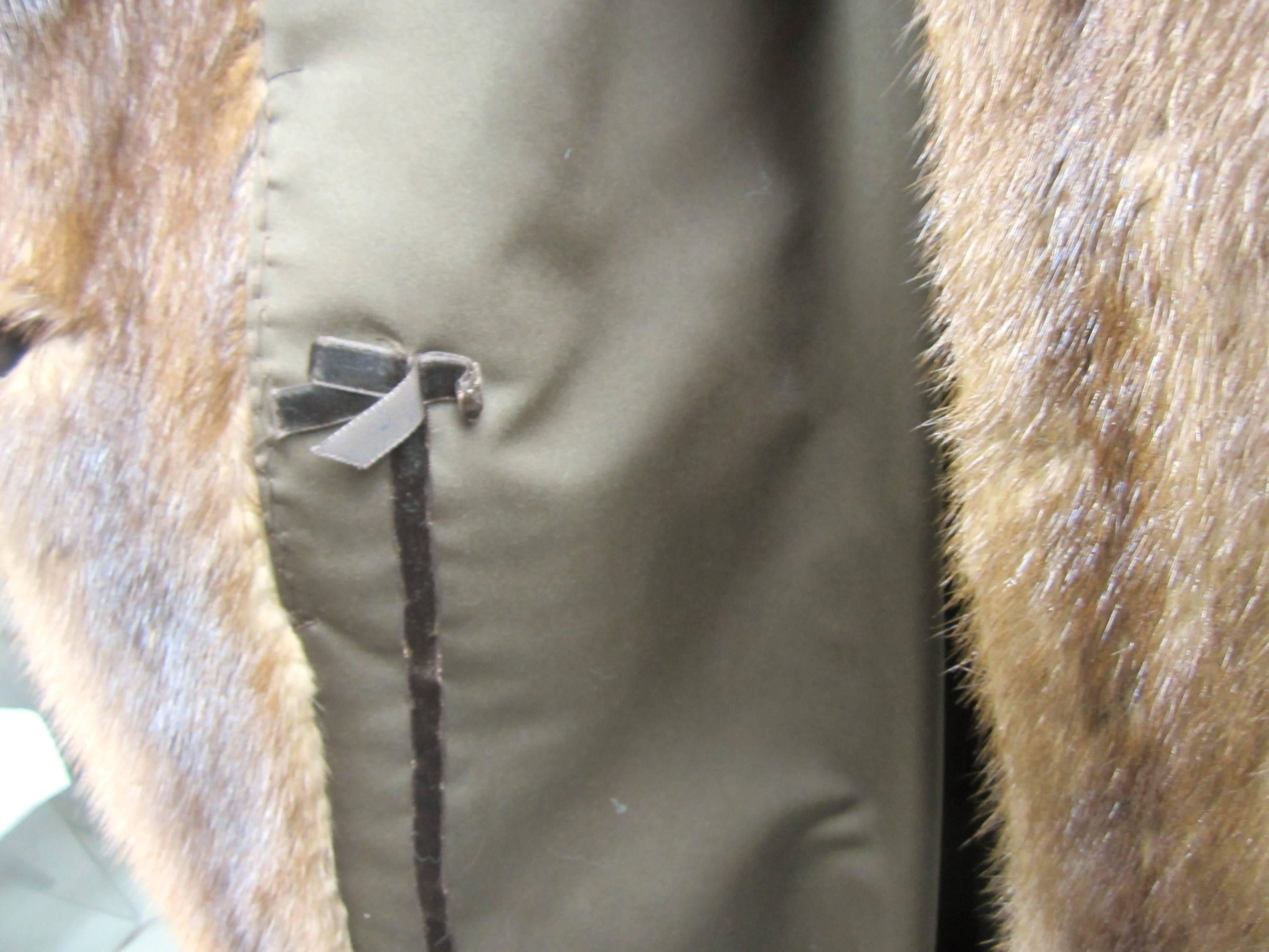  Chestnut Brown Long Mink Wide Collar Coat - Vintage  4