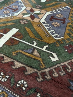 Chestnut Brown Rustic Kars Vintage Kurdish Wool Village Rug • 7×10 • Turkey