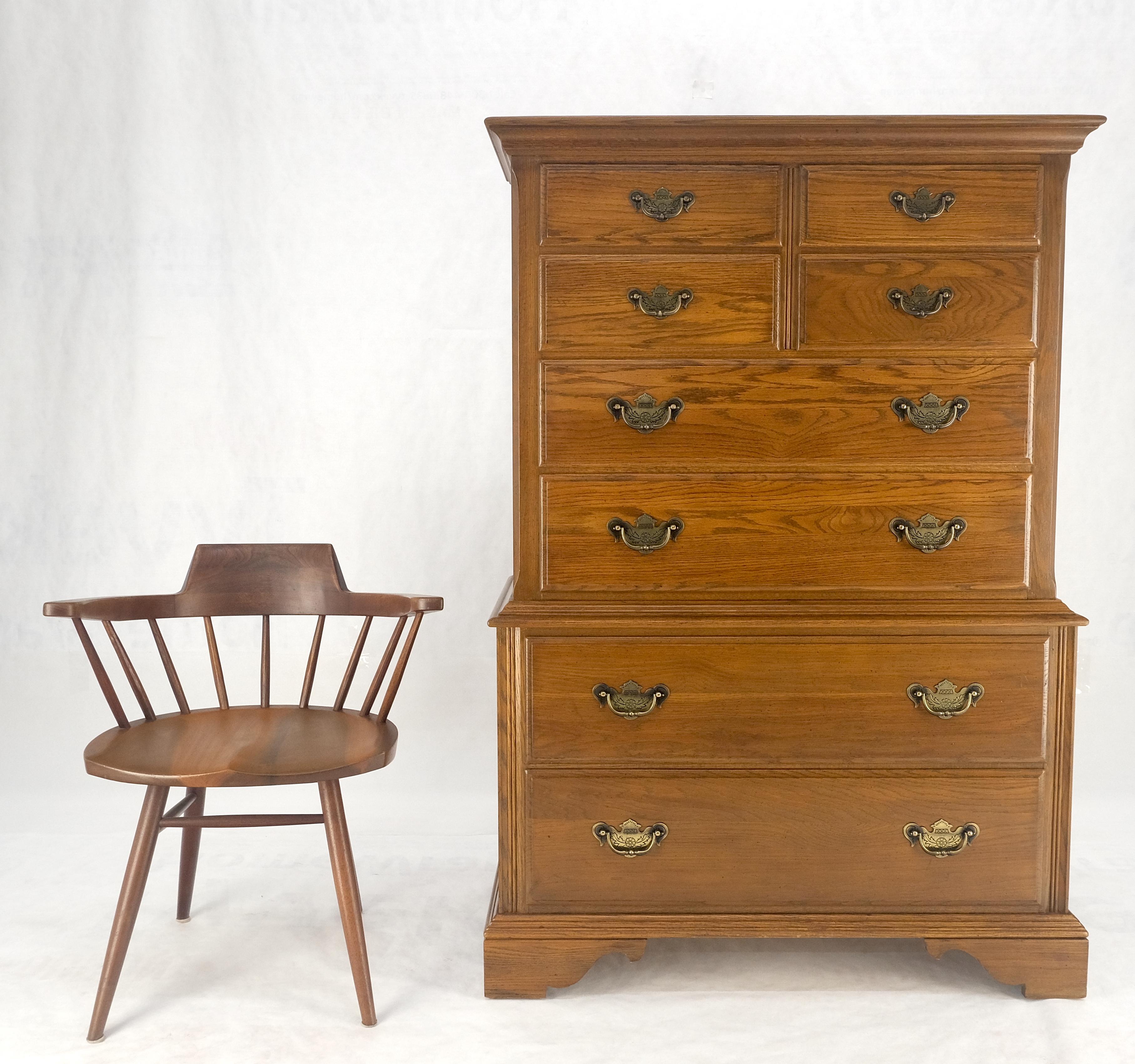 Cassettone in castagno High Boy 8 cassetti in stile Chippendale MINT! in vendita 7