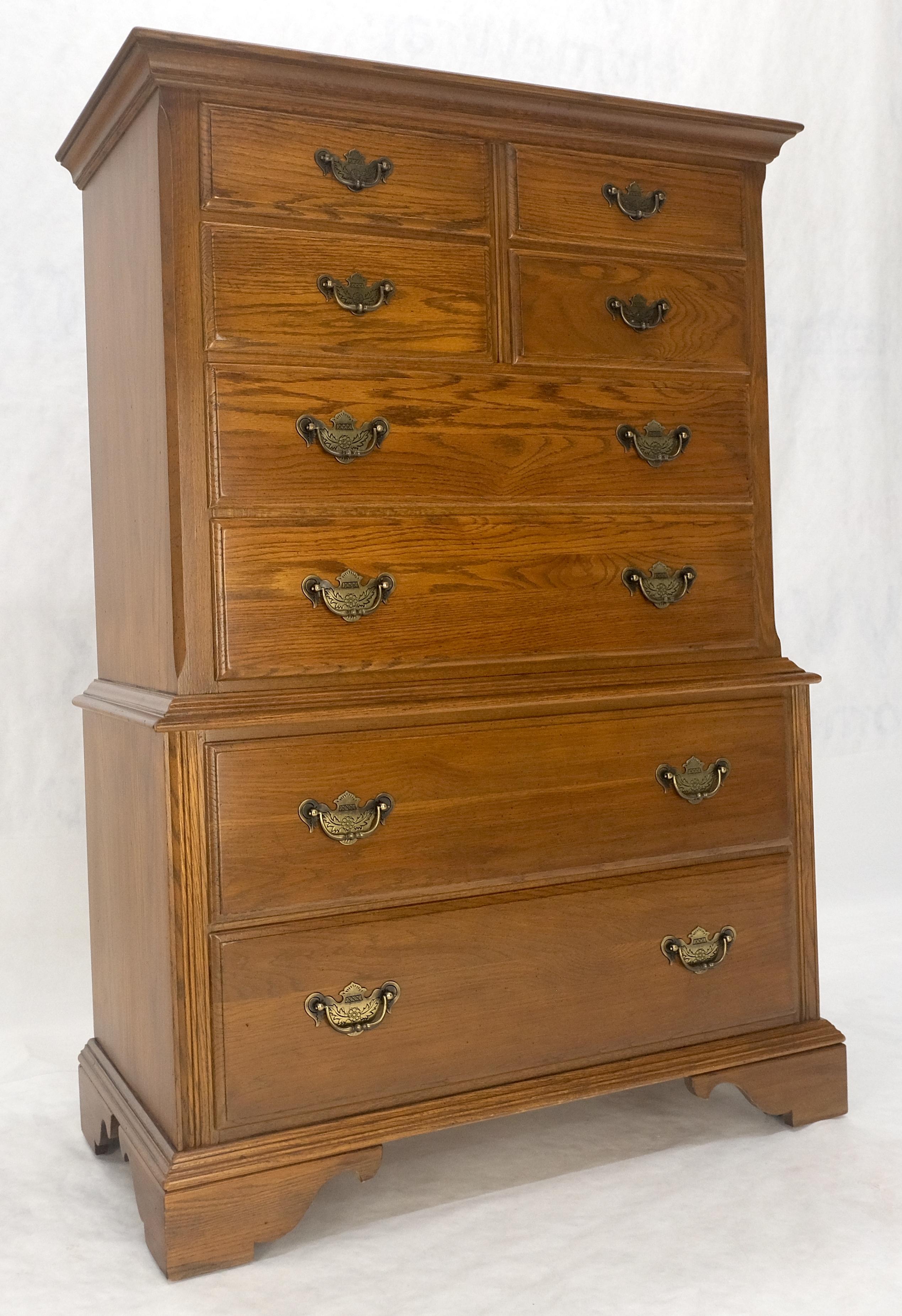 Cassettone in castagno High Boy 8 cassetti in stile Chippendale MINT! in vendita 9