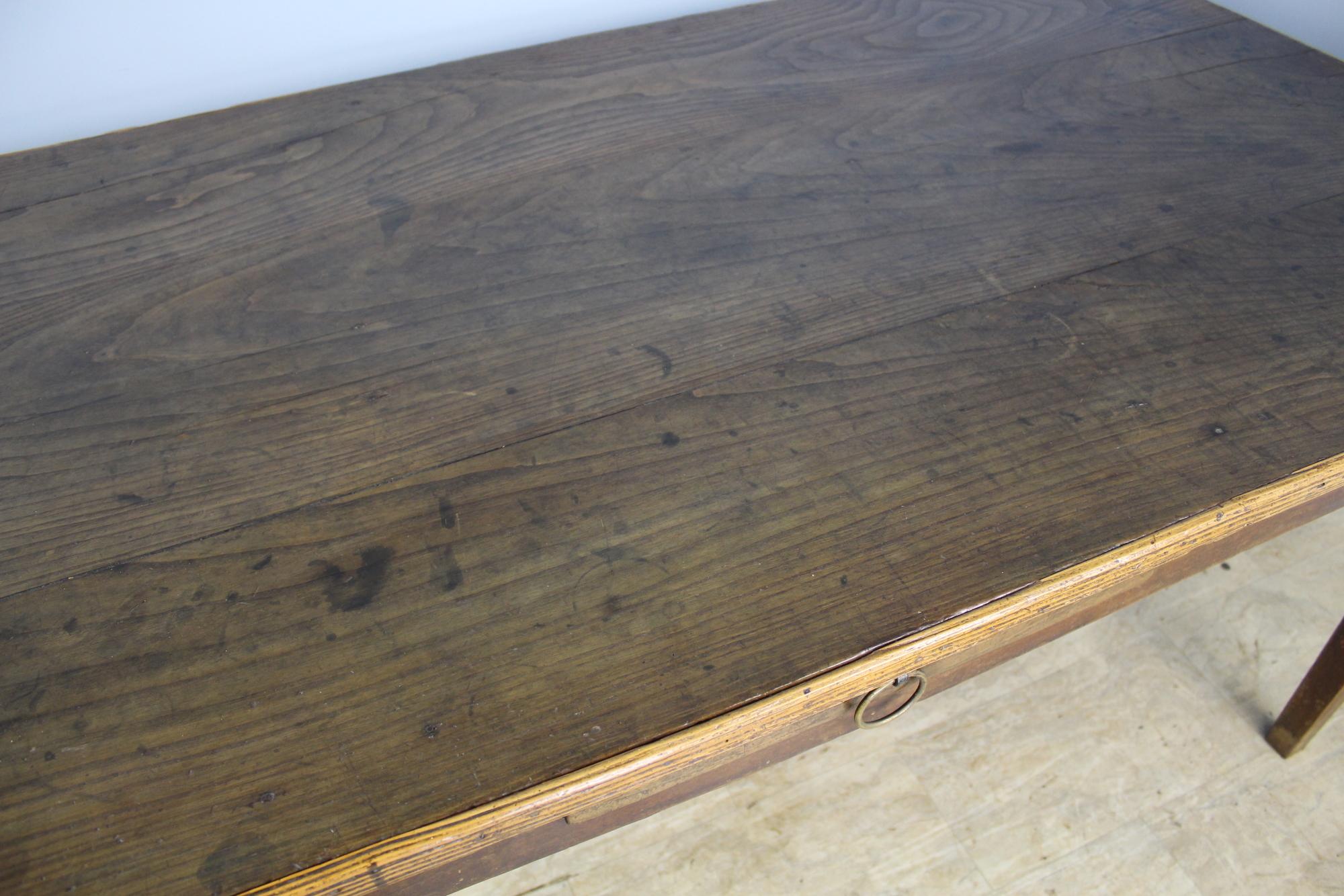 Chestnut Farm Table with Canted Corners and Decorative Edge 1