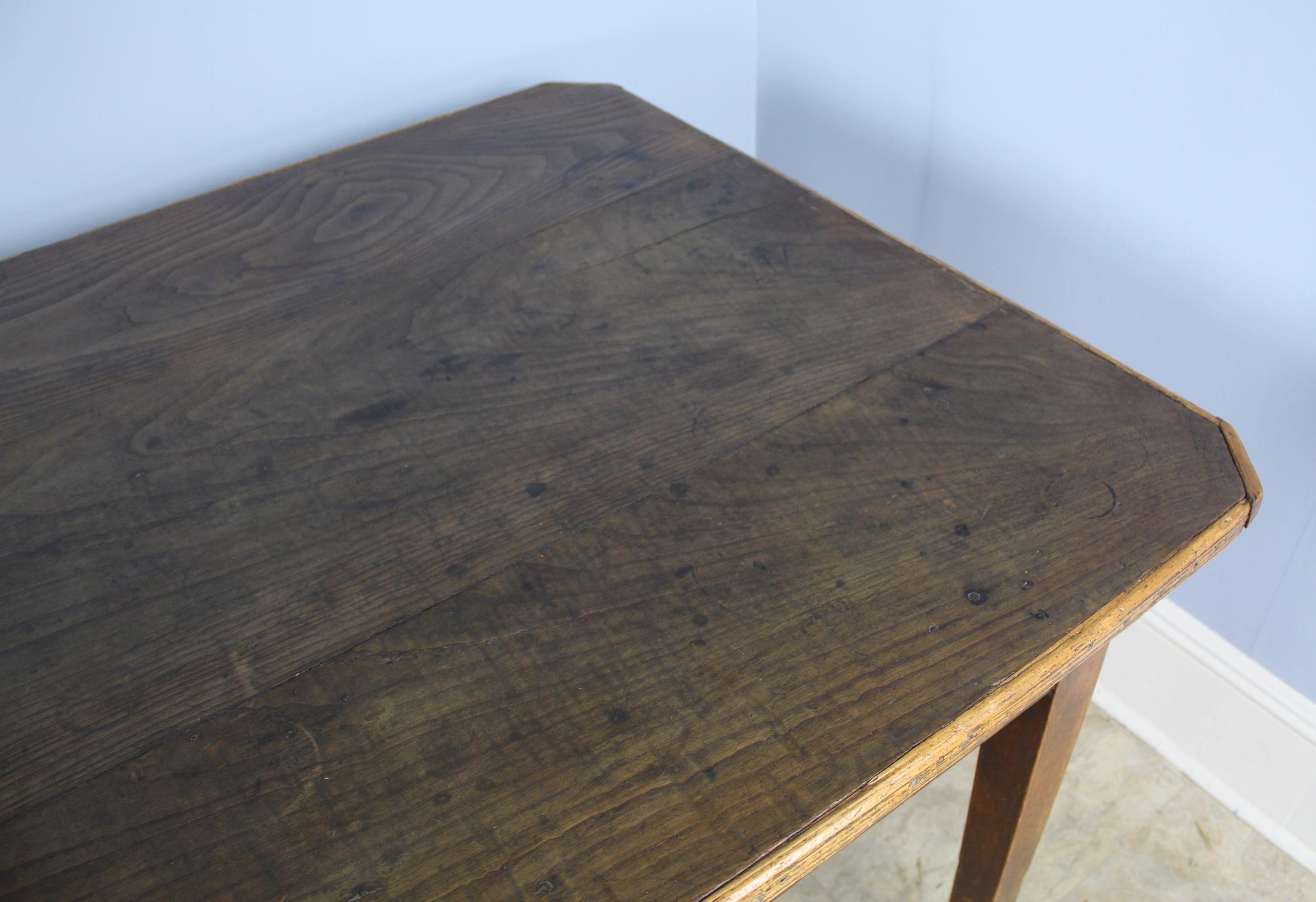 Chestnut Farm Table with Canted Corners and Decorative Edge 2