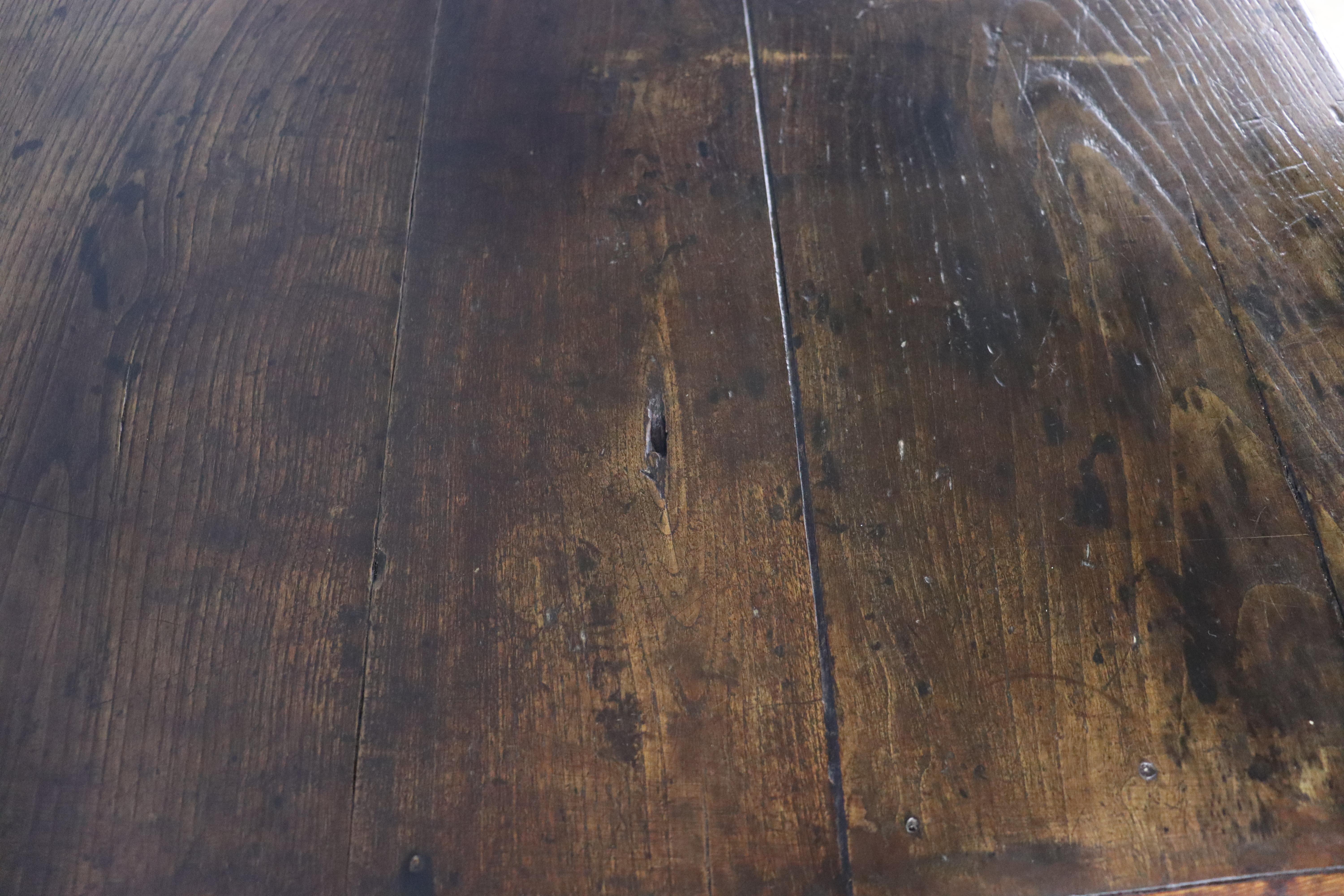 Chestnut Farm Table with Wide Planks For Sale 7