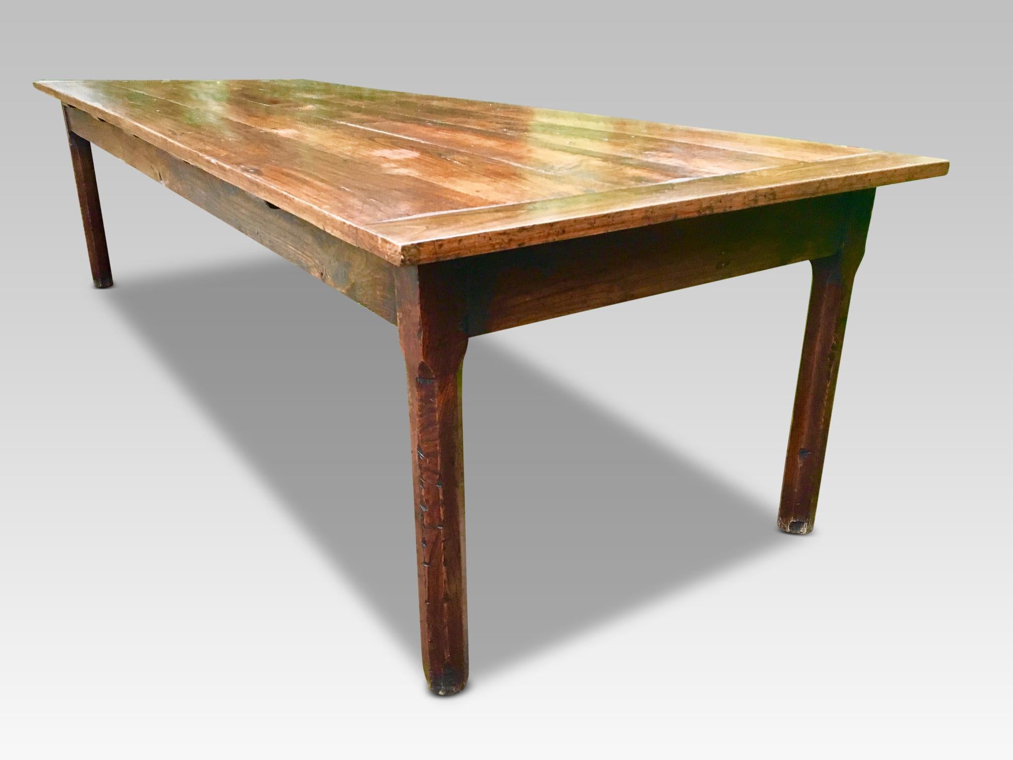 Hand-Crafted Chestnut Farmhouse Table, 2.95 mtrs