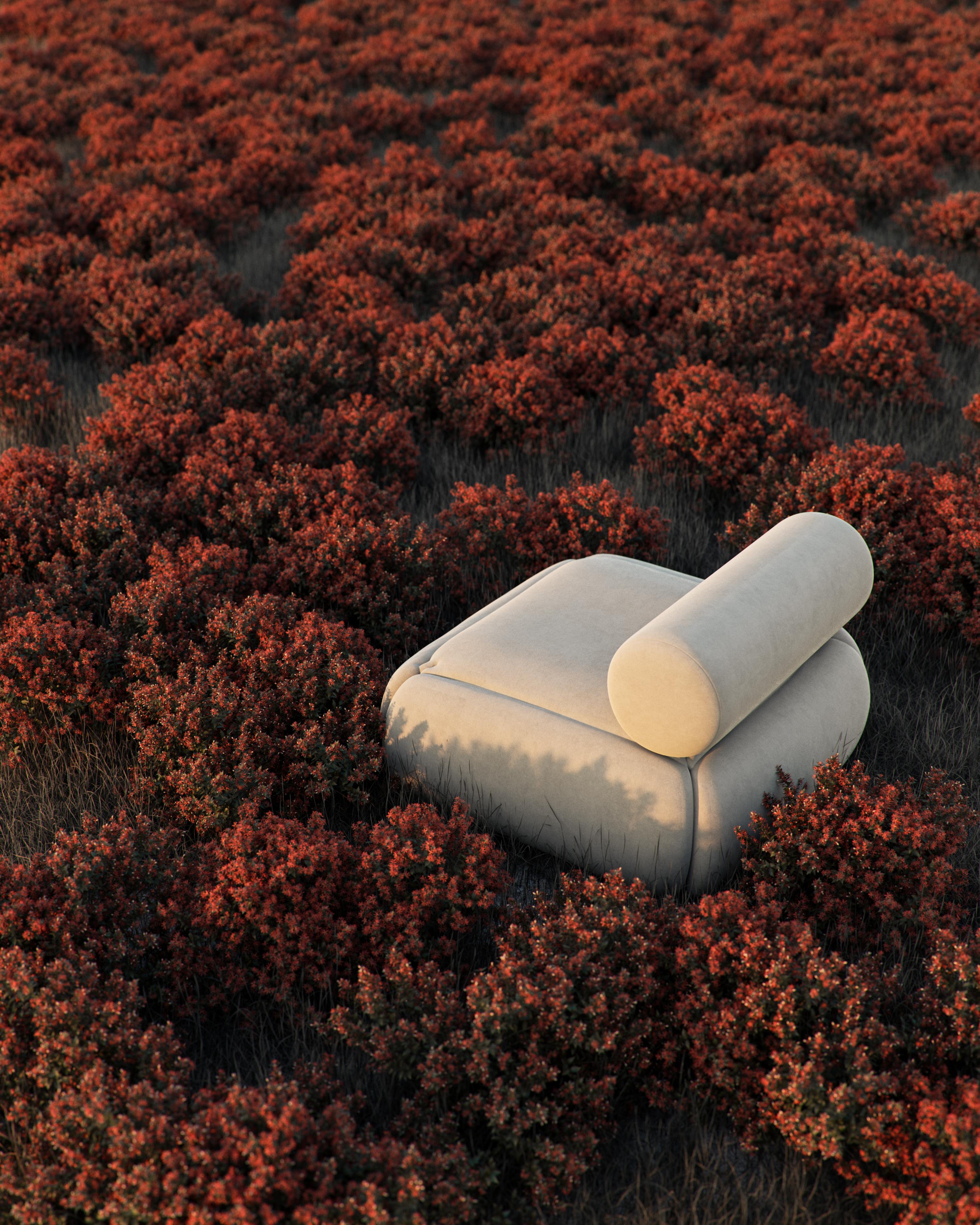 Tessuto Divano Lupin in castagno di Nelson Araujo in vendita