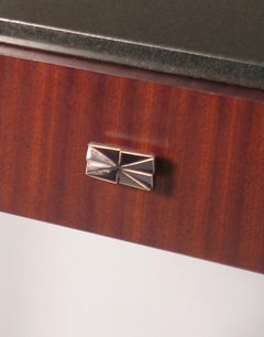 Chestnut Ribbon Sapele Scallop Console Table by Lee Weitzman