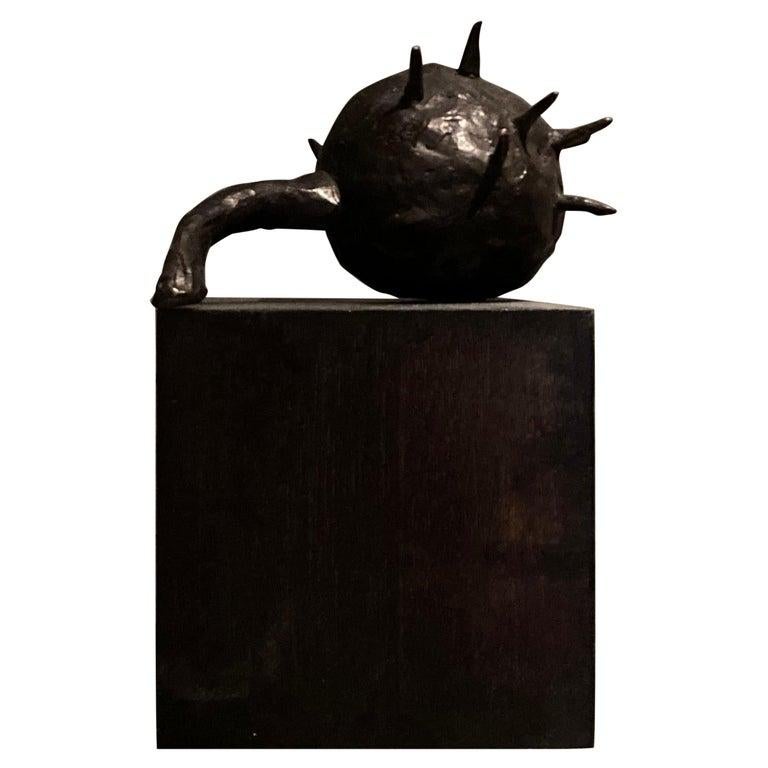 Chestnut sculpture by Herma de Wit, 2019
Edition: 30 + 2AP
Dimensions: 8 x 17 x 9cm, socle: 12 x 12 x 12cm
Materials: bronze, stained wood.

Nature, a boundless source of inspiration and pure beauty. Those who are not touched by it miss access