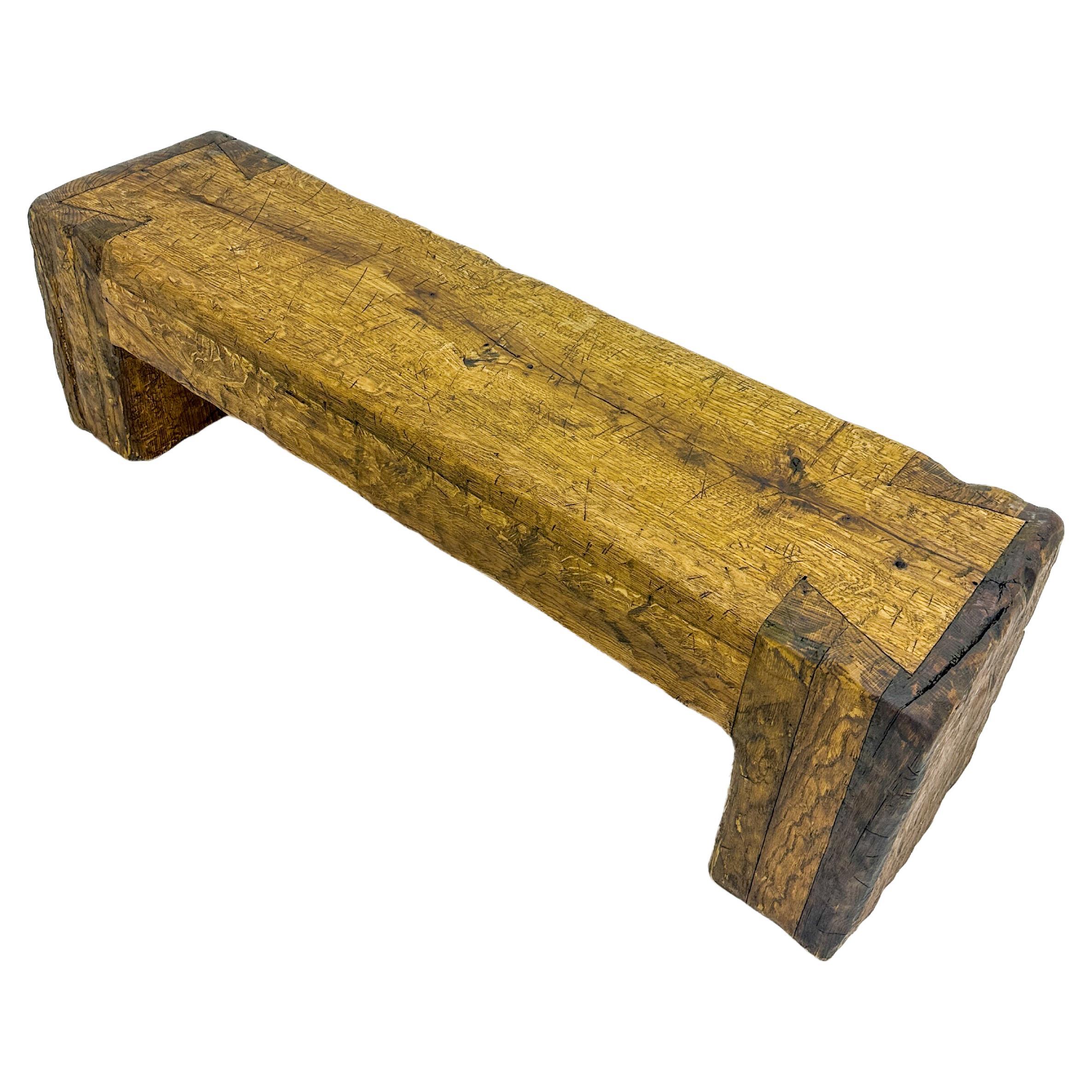 Chestnut Solid Wood Rustic Bench For Sale