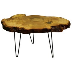 Chestnut Tree Live Edge Coffee Table with Hairpin Legs / LECT105