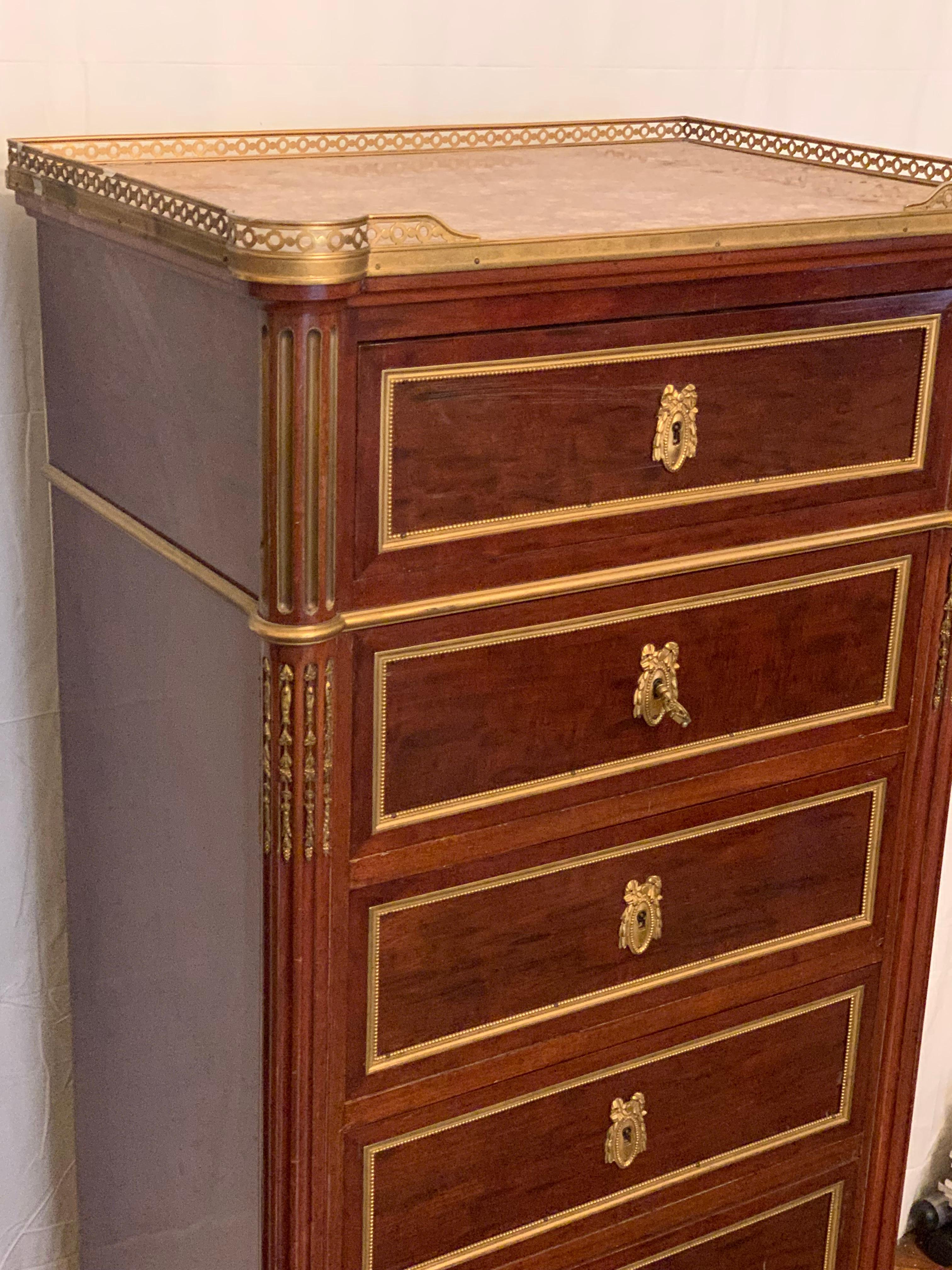 French Chests of drawers mahogany and bronze For Sale